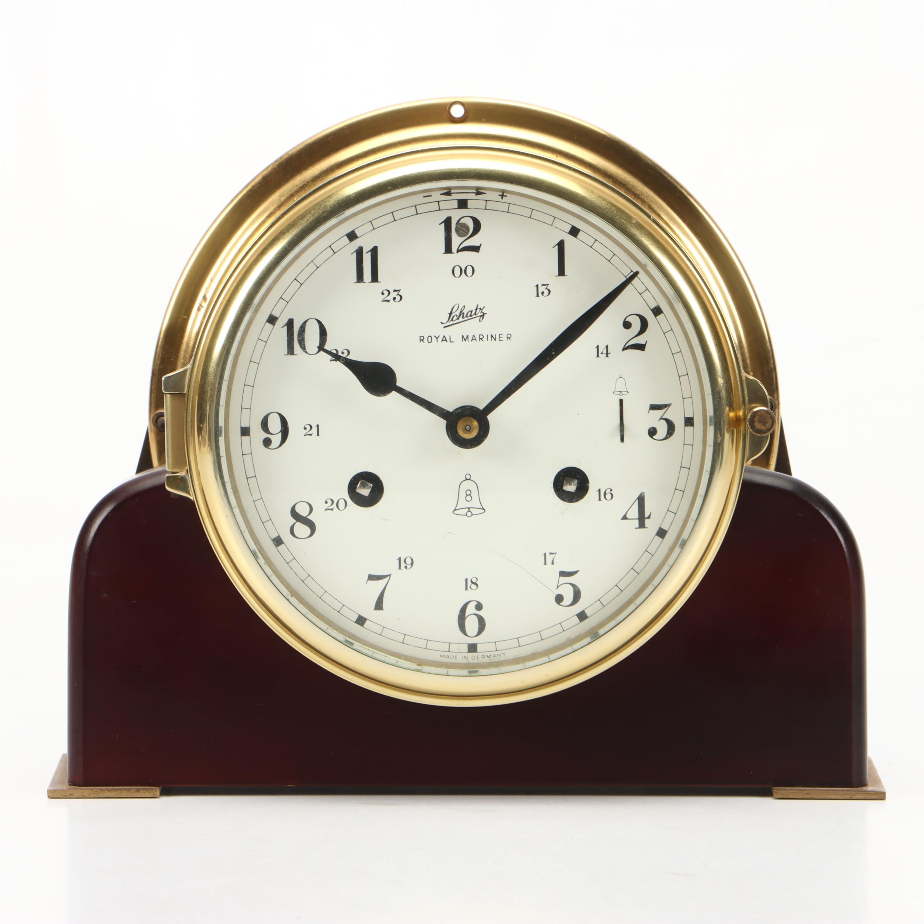 Schatz Royal Mariner Brass and Wood Clock
