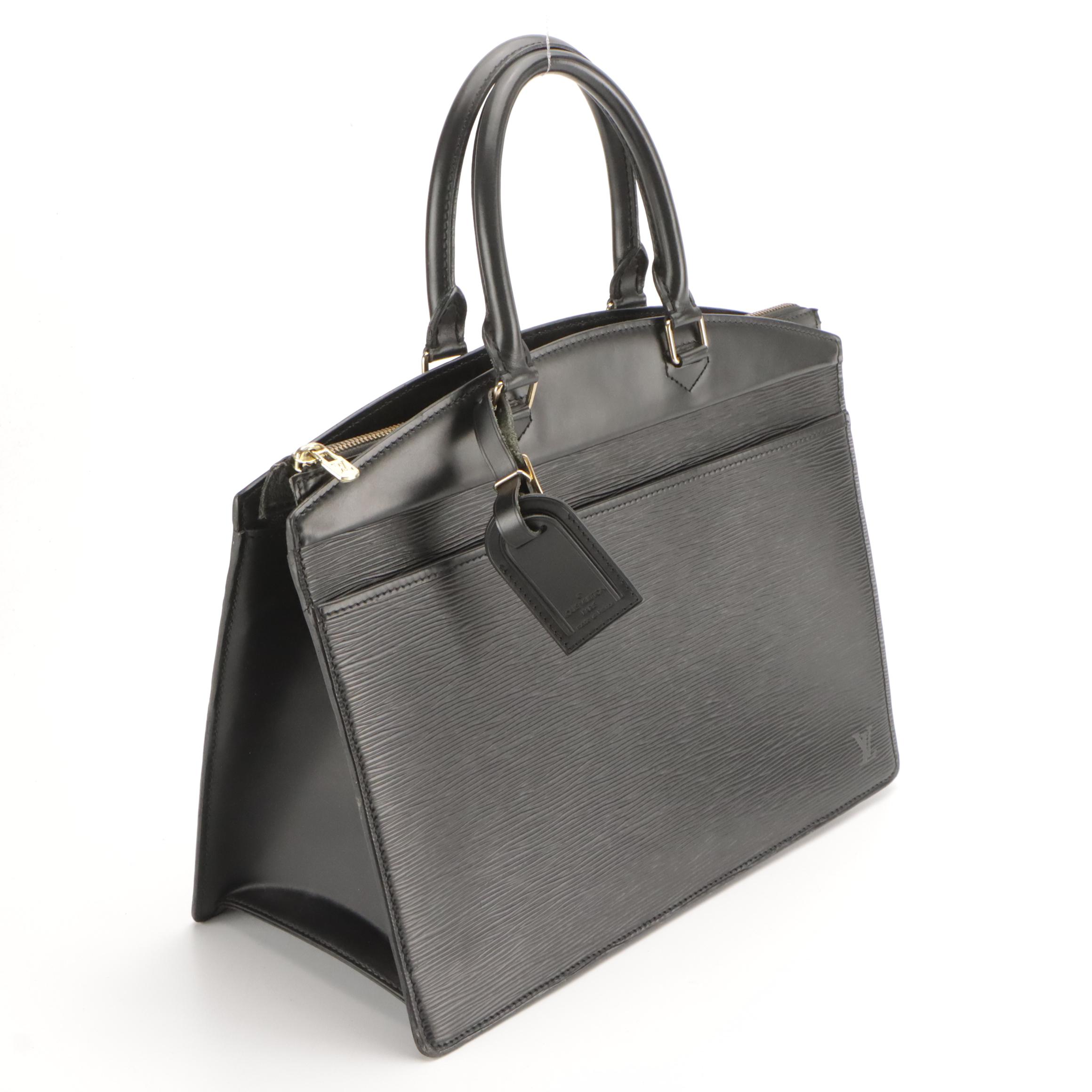 Louis Vuitton Riviera Handbag in Black Epi and Smooth Leather