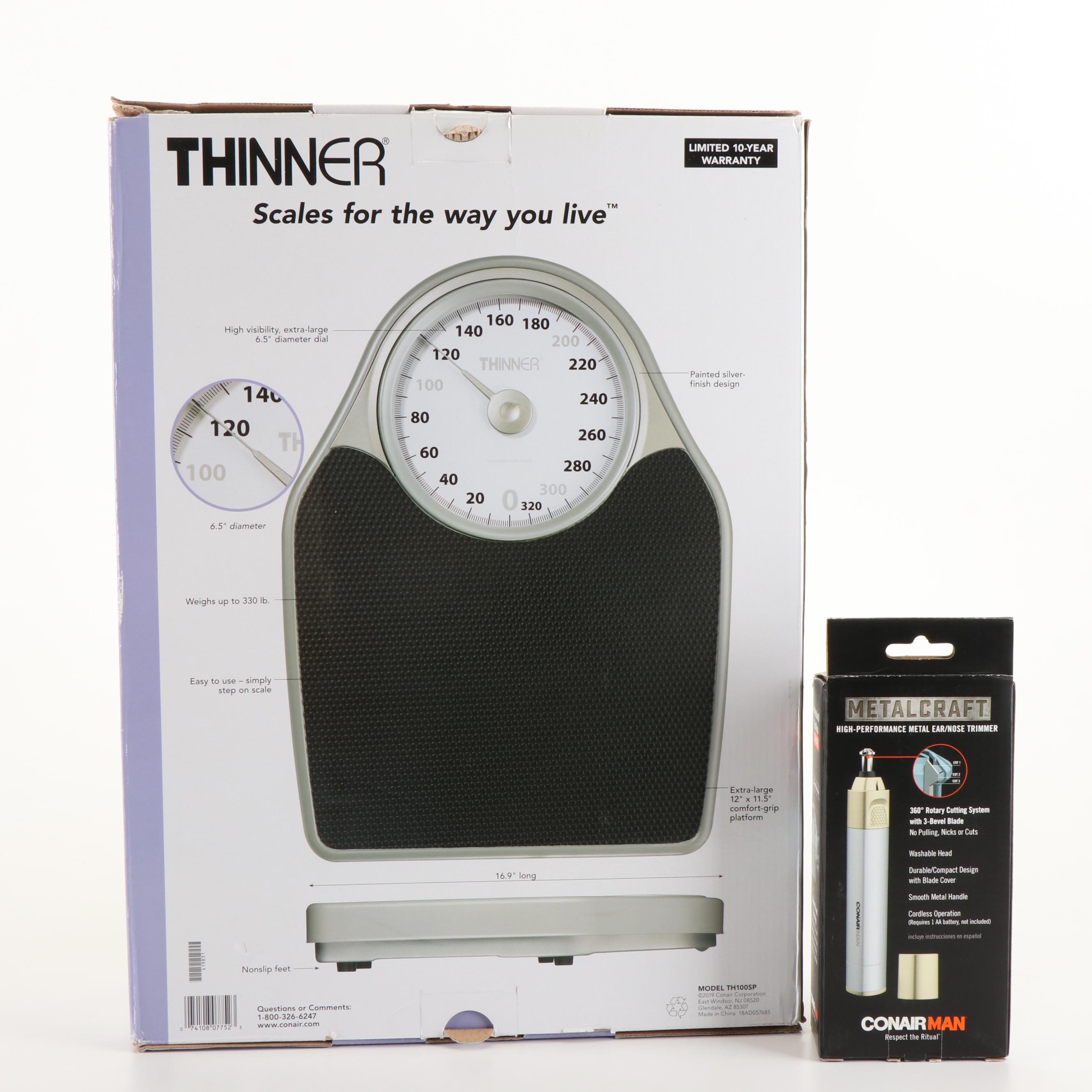 Thinner Scale with Conair Man Ear/Nose Trimmer