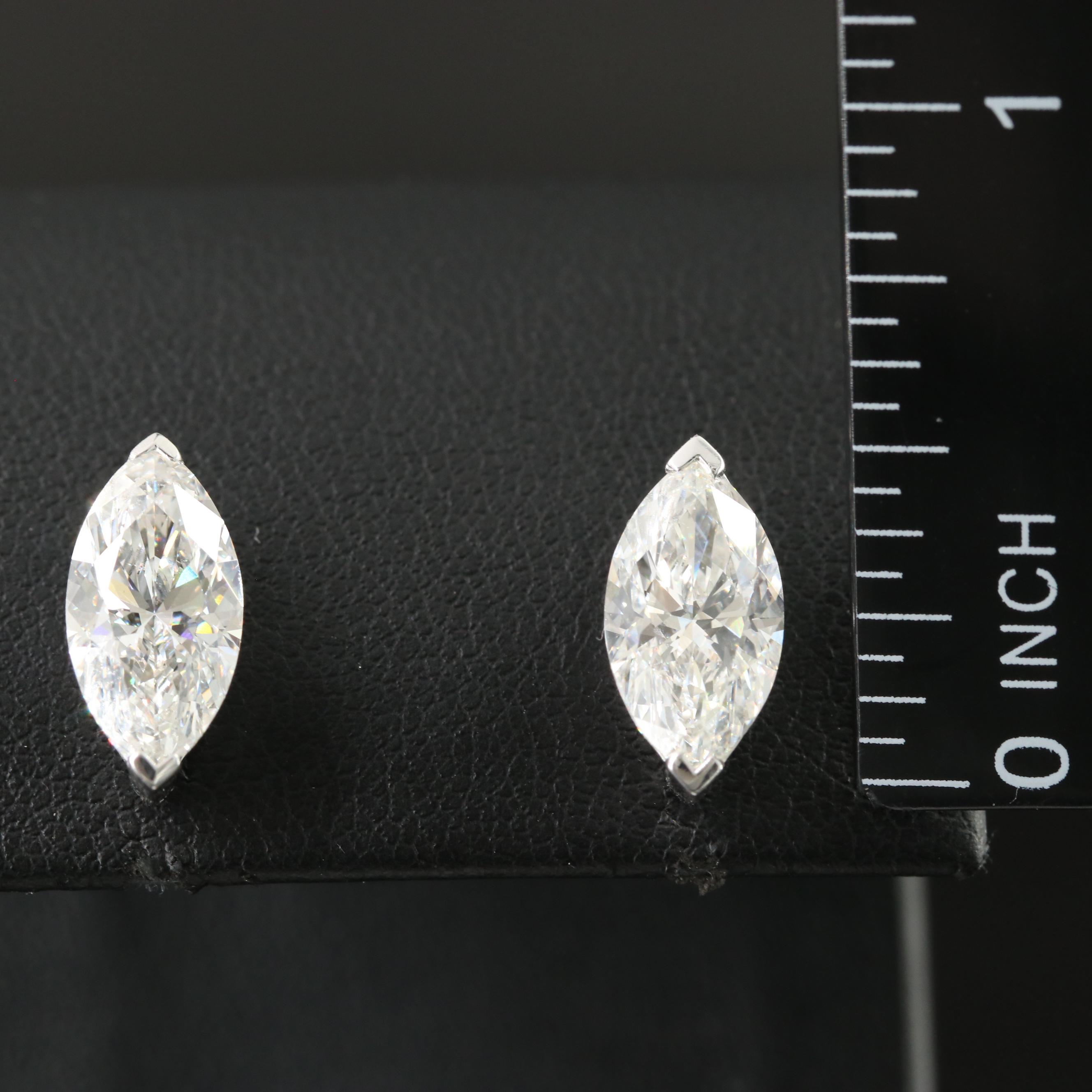 Platinum 4.03 CTW Lab Grown Stud Earrings with IGI Reports