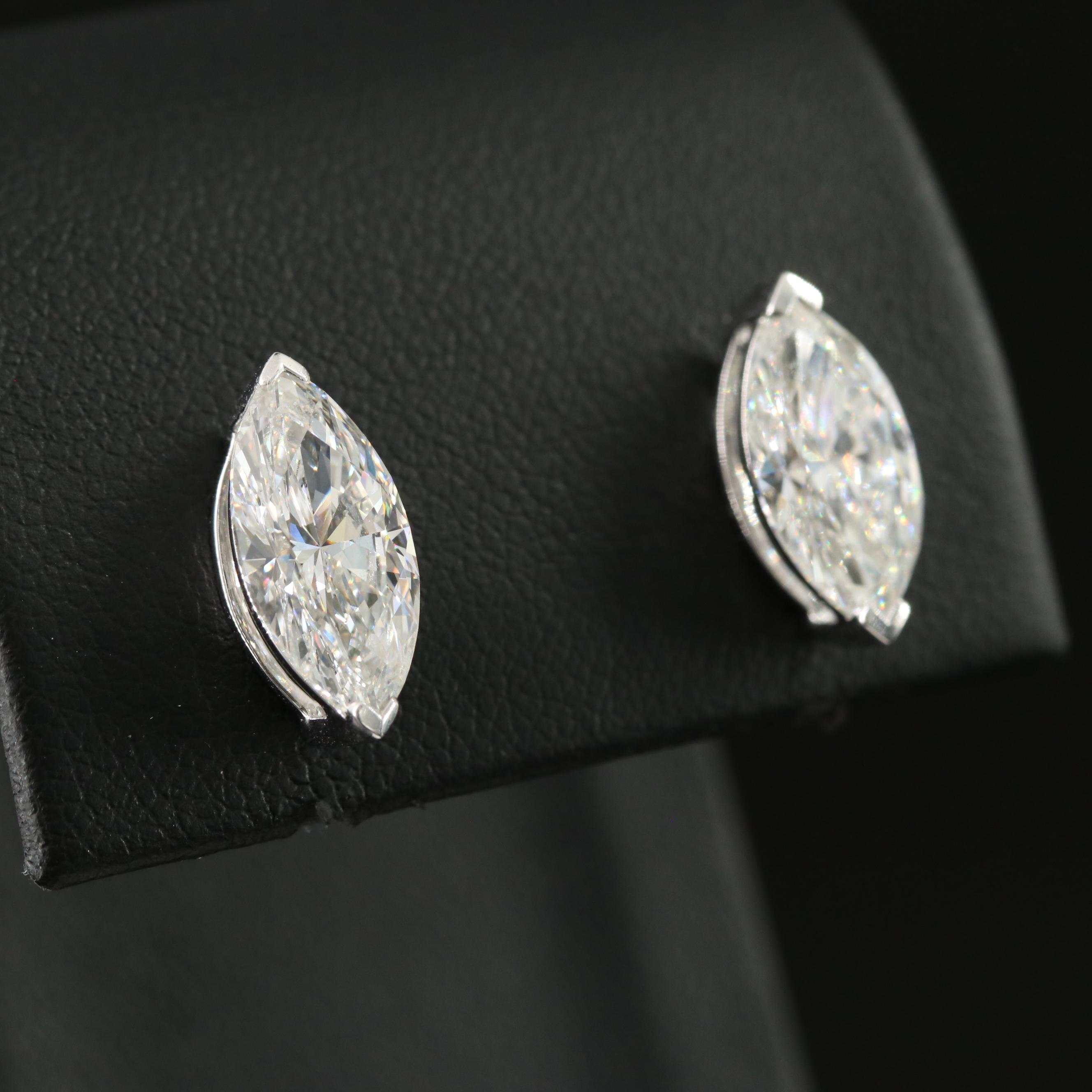 Platinum 4.03 CTW Lab Grown Stud Earrings with IGI Reports