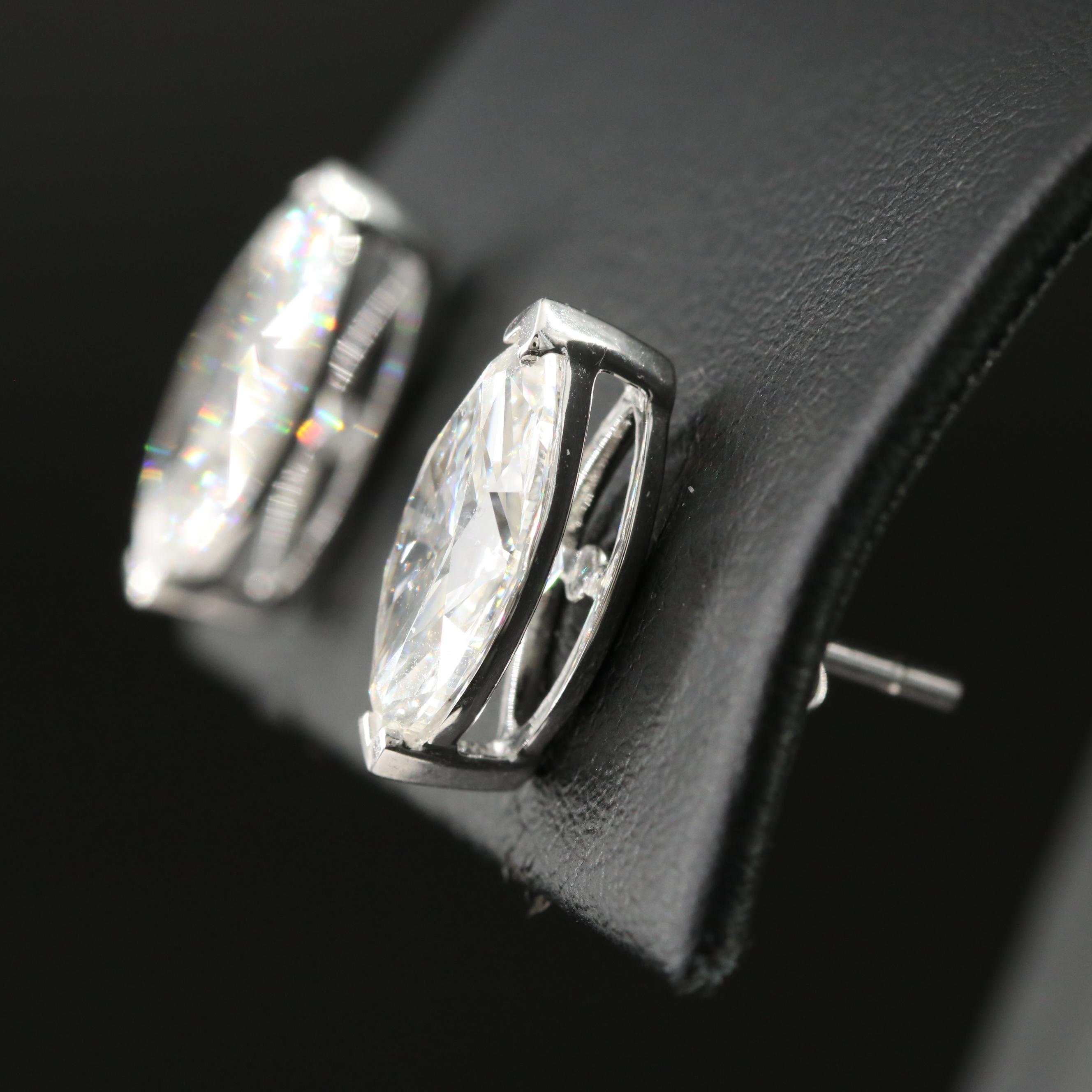 Platinum 4.03 CTW Lab Grown Stud Earrings with IGI Reports