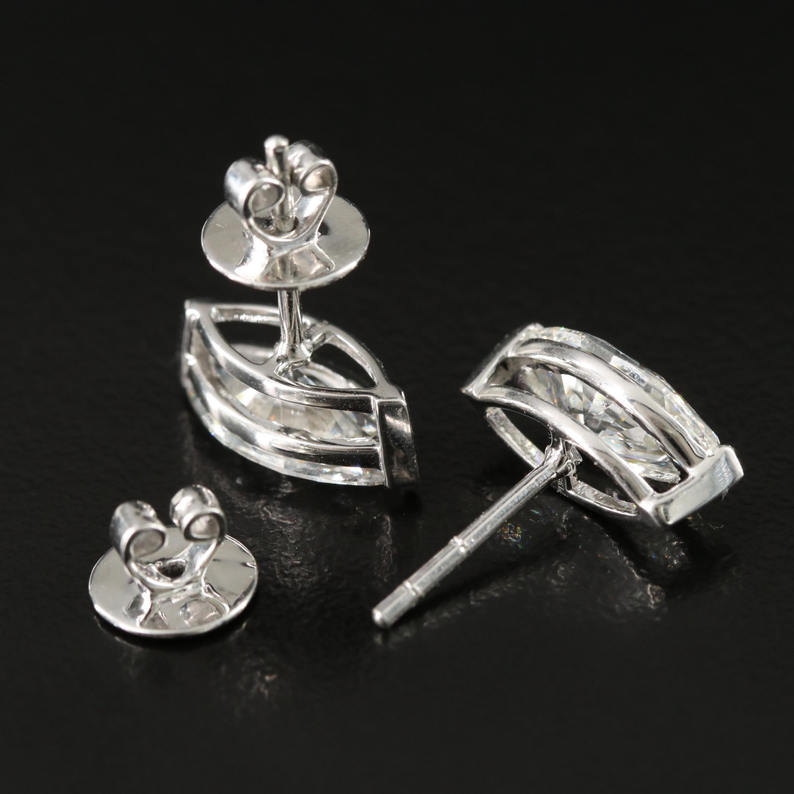 Platinum 4.03 CTW Lab Grown Stud Earrings with IGI Reports