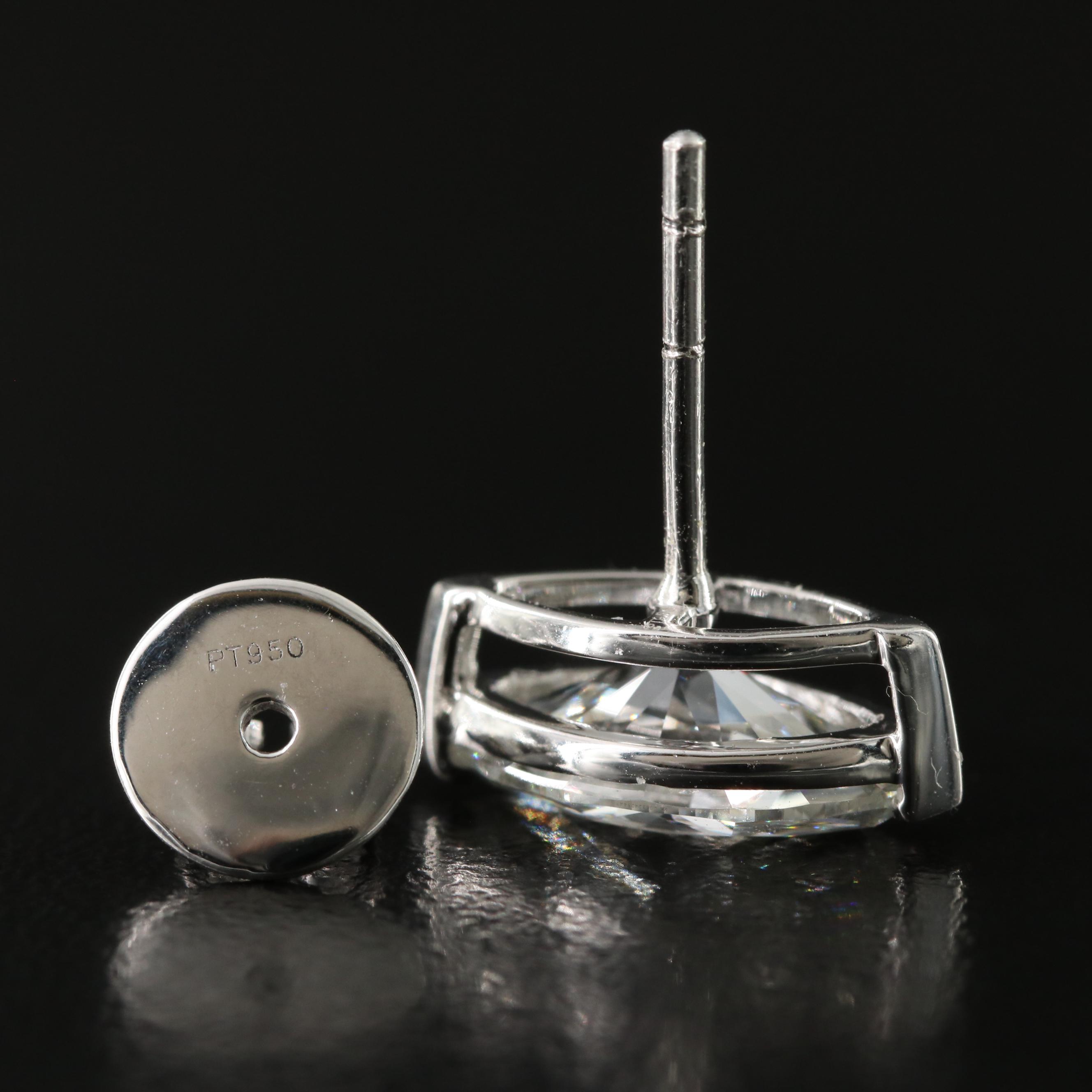 Platinum 4.03 CTW Lab Grown Stud Earrings with IGI Reports