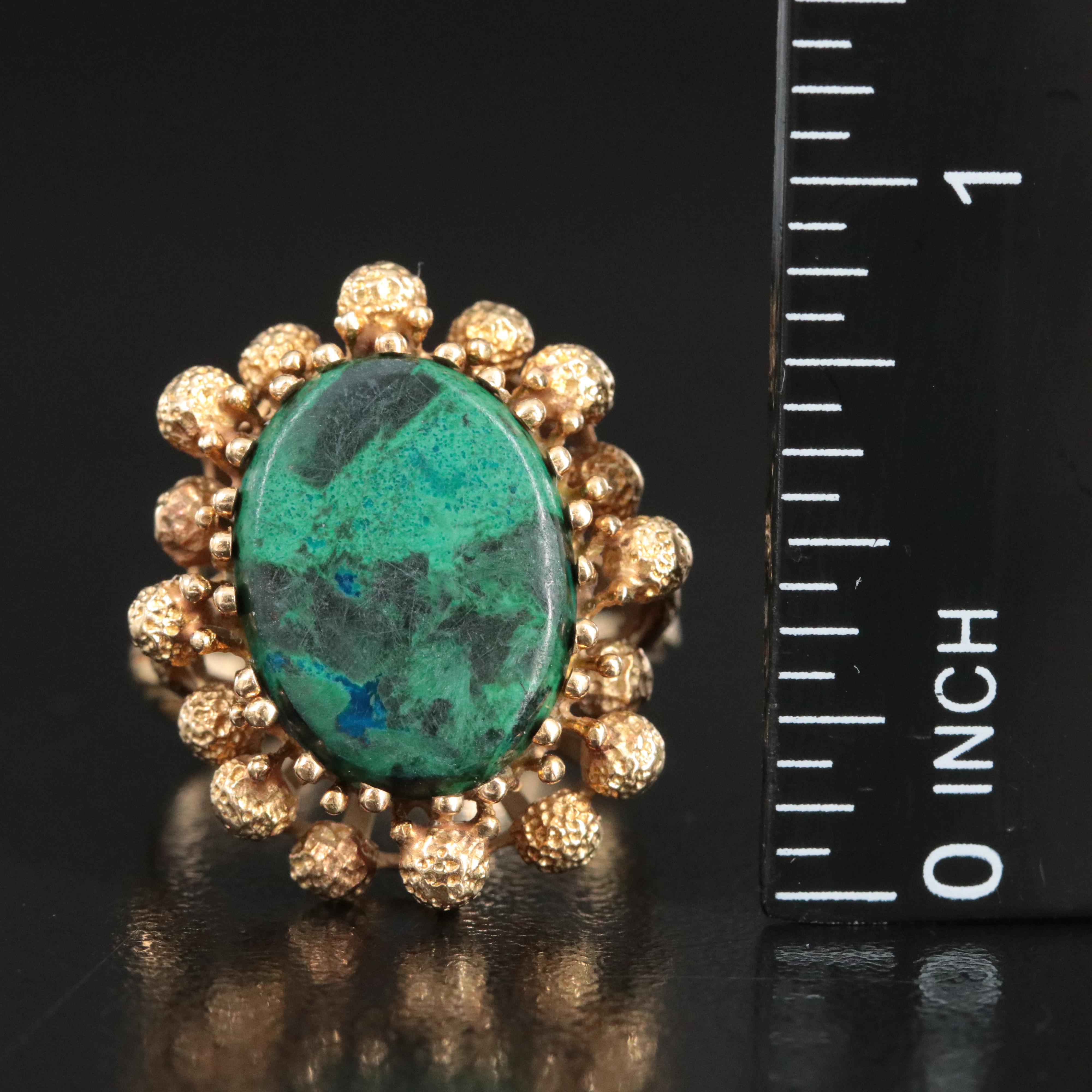 Modernist 14K Eilat Stone Ring