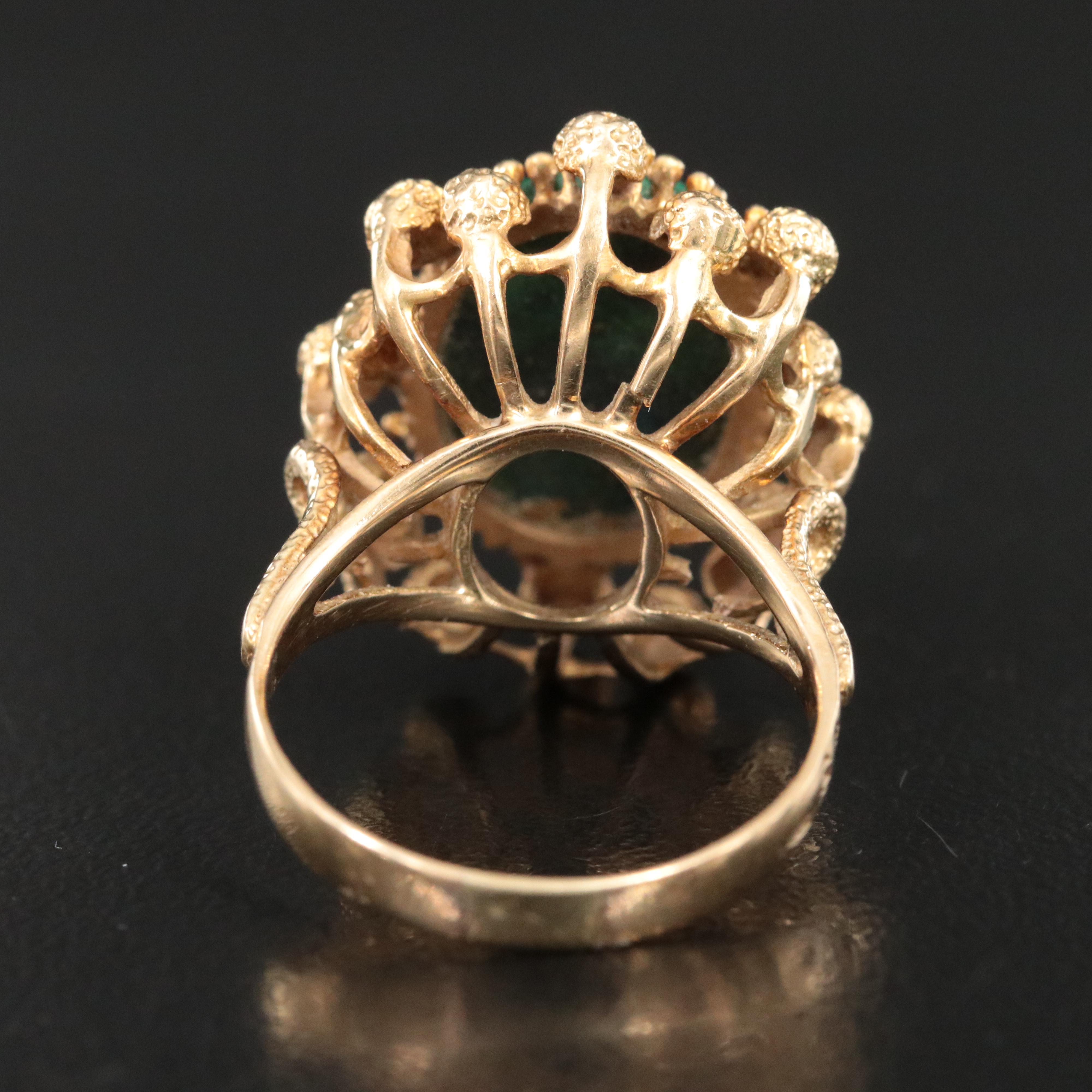 Modernist 14K Eilat Stone Ring