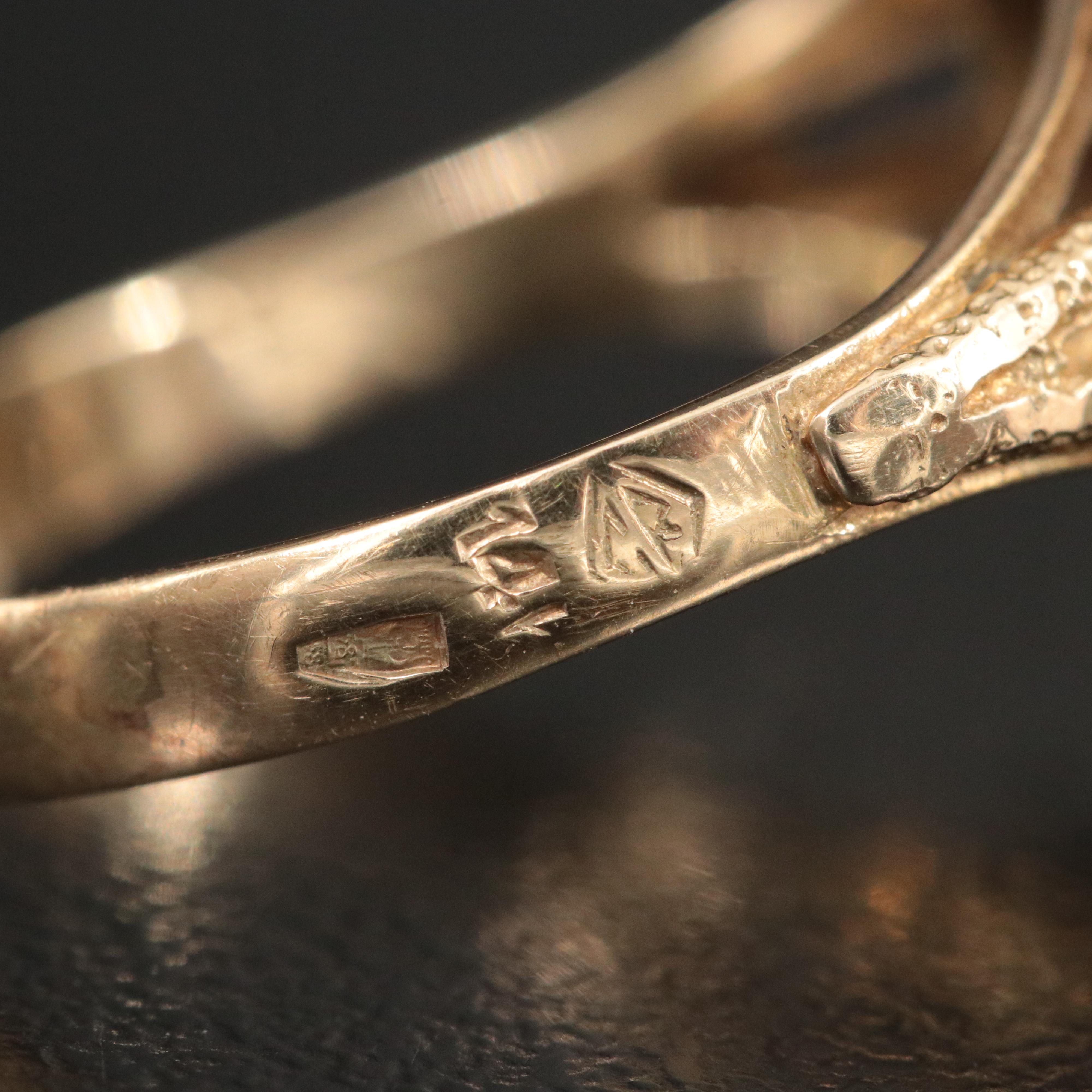 Modernist 14K Eilat Stone Ring