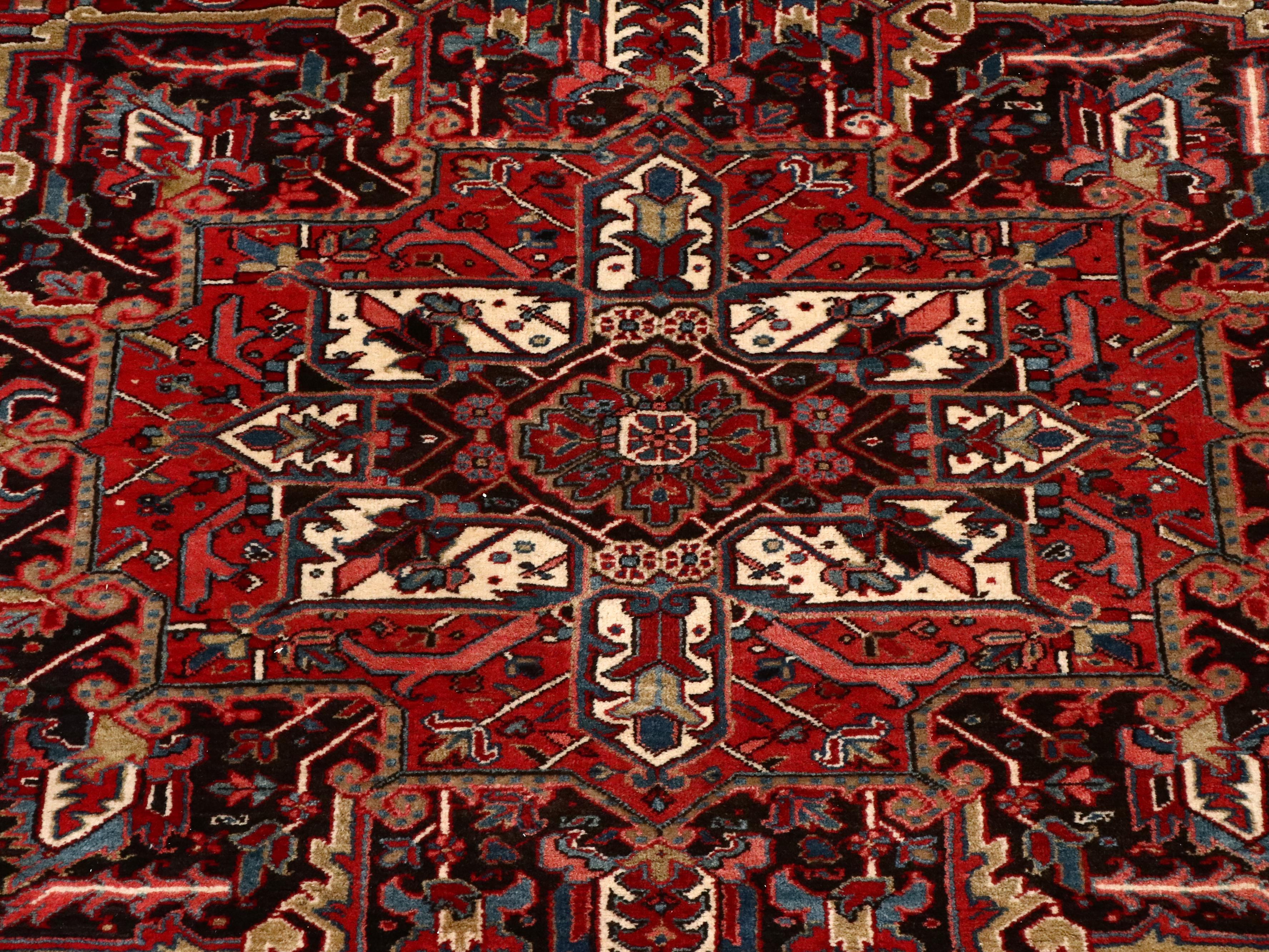 10'1 x 12'8 Hand-Knotted Persian Heriz Room Sized Rug