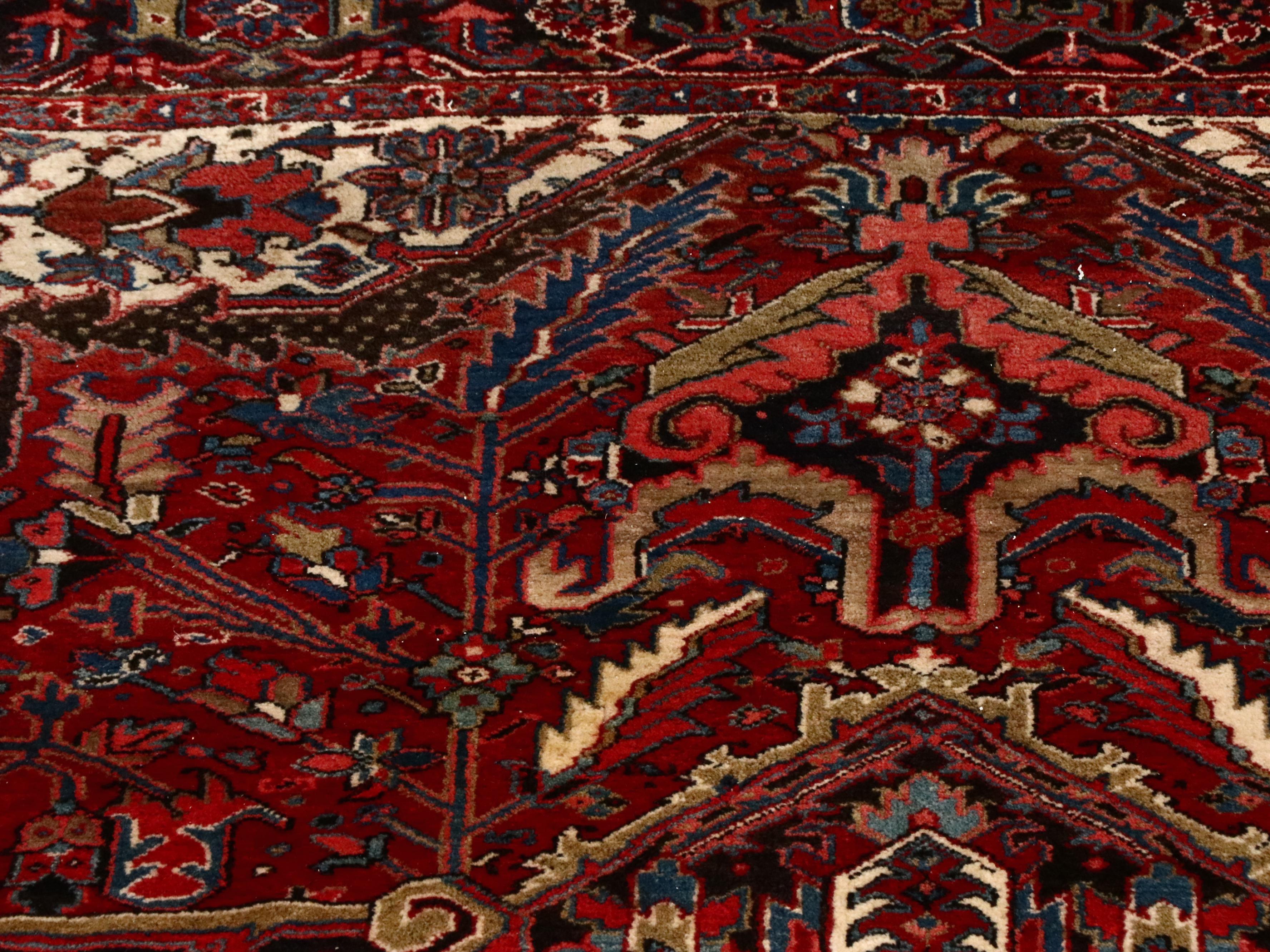 10'1 x 12'8 Hand-Knotted Persian Heriz Room Sized Rug