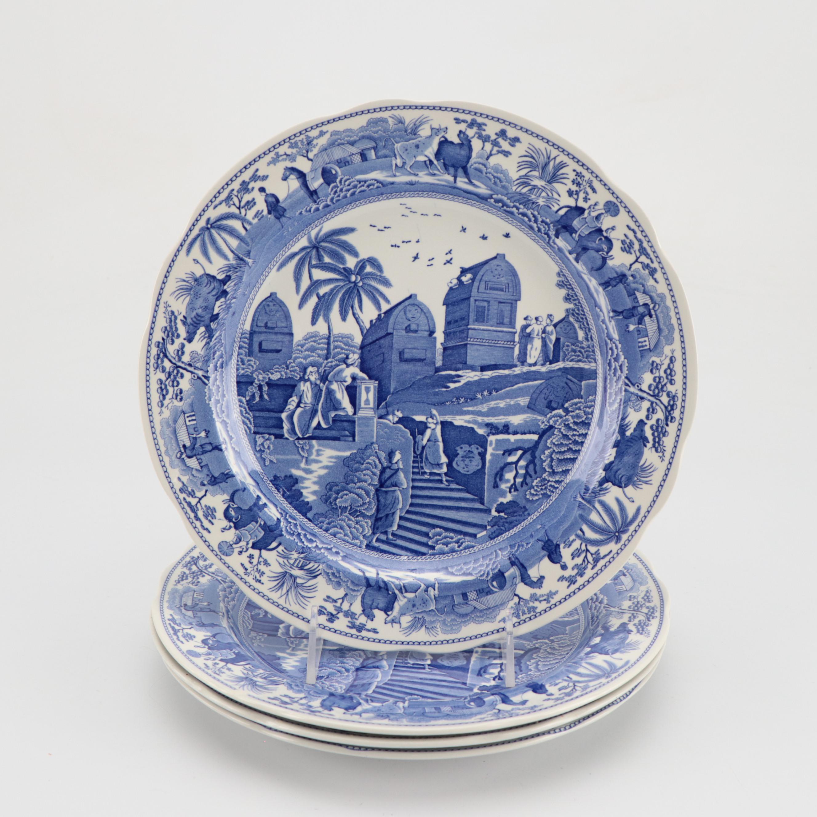 Spode Blue Room Collection and Churchill Blue Willow Plates
