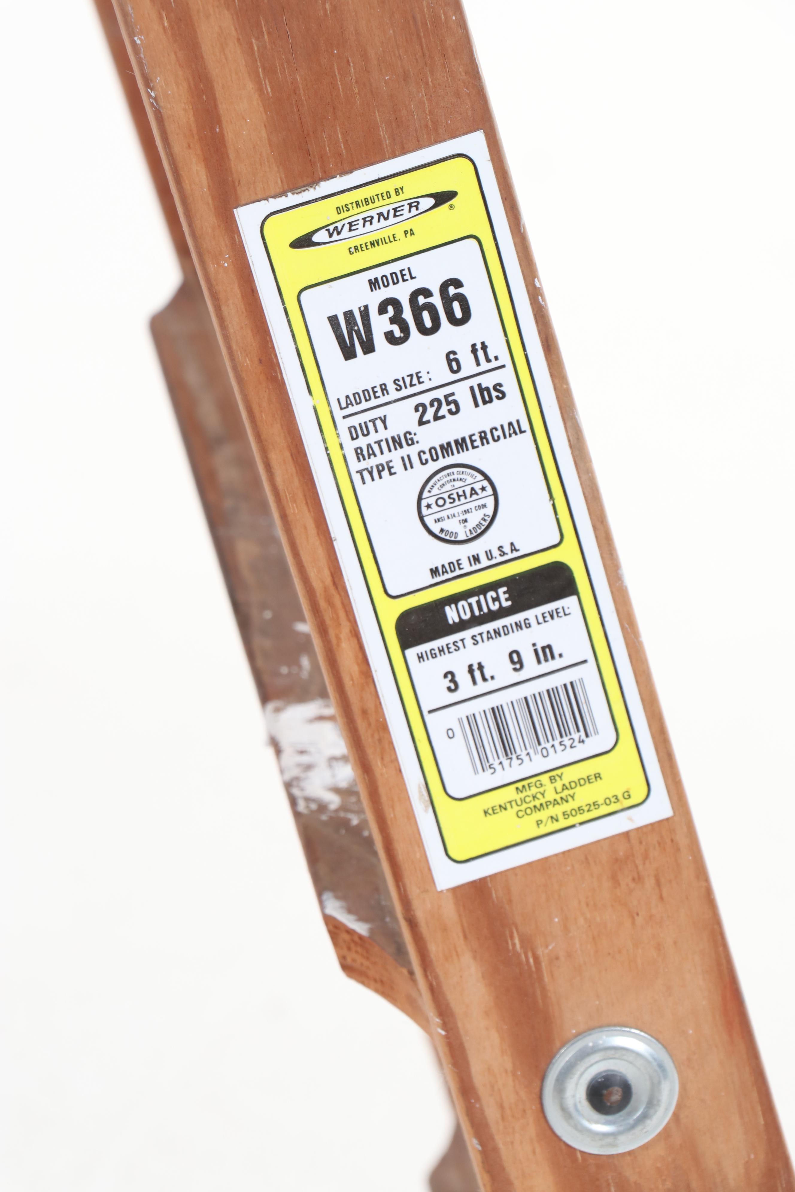 Werner Model W366 and Davidson Wooden Ladders