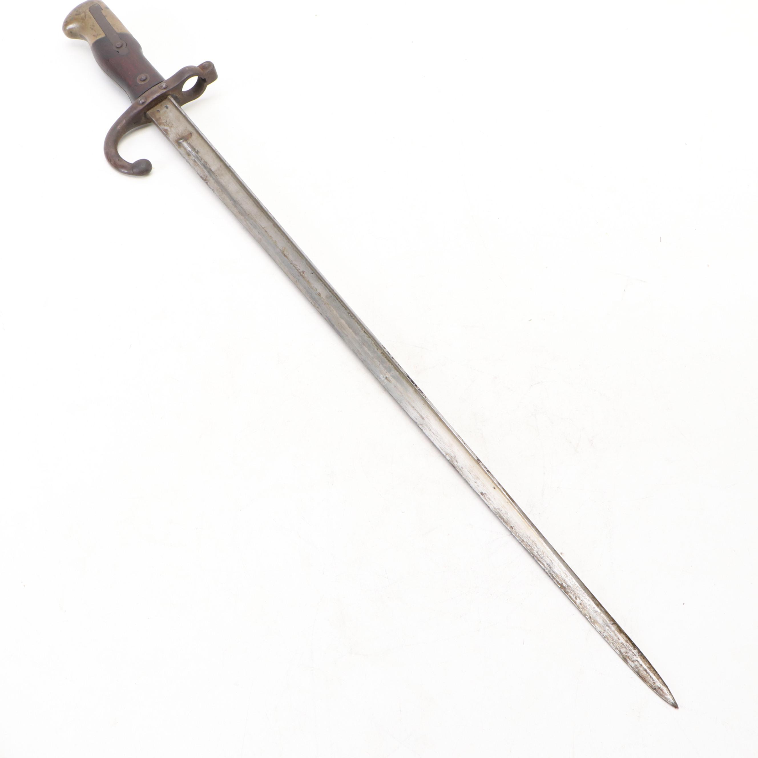 St. Étienne French M1874 Gras Bayonet with Scabbard, 1878