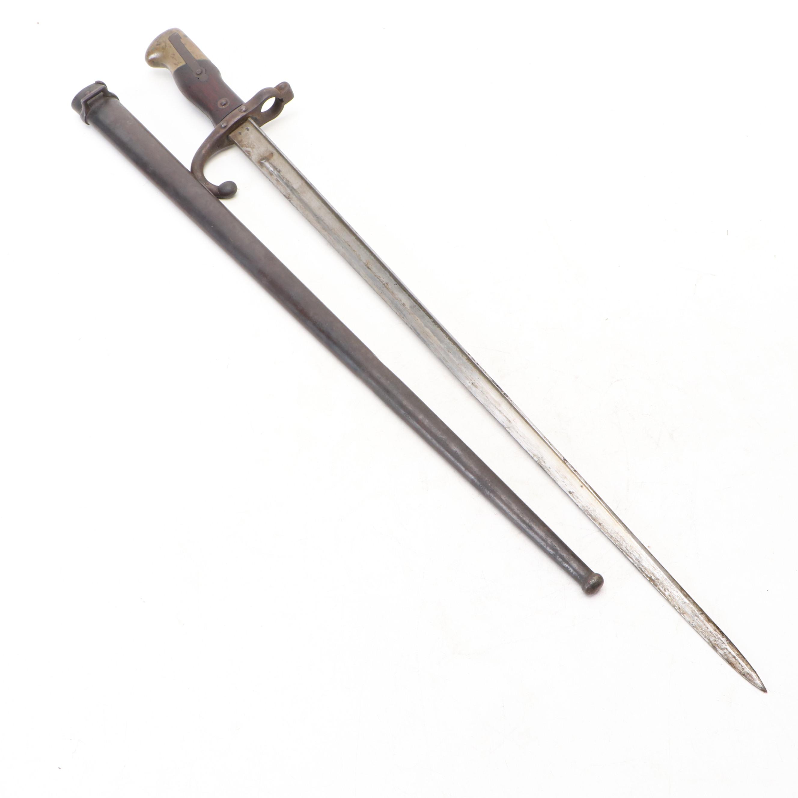 St. Étienne French M1874 Gras Bayonet with Scabbard, 1878