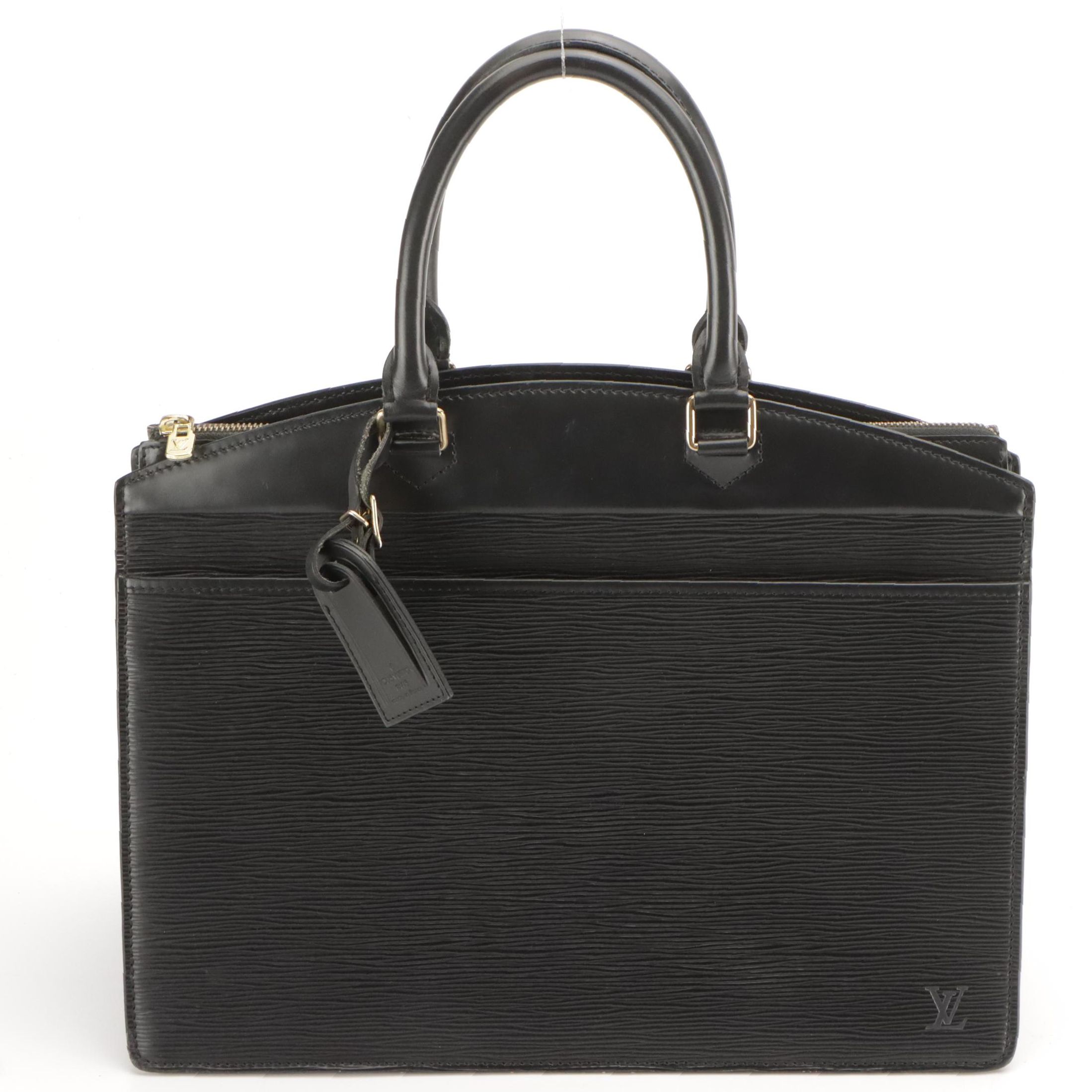 Louis Vuitton Riviera Handbag in Black Epi and Smooth Leather