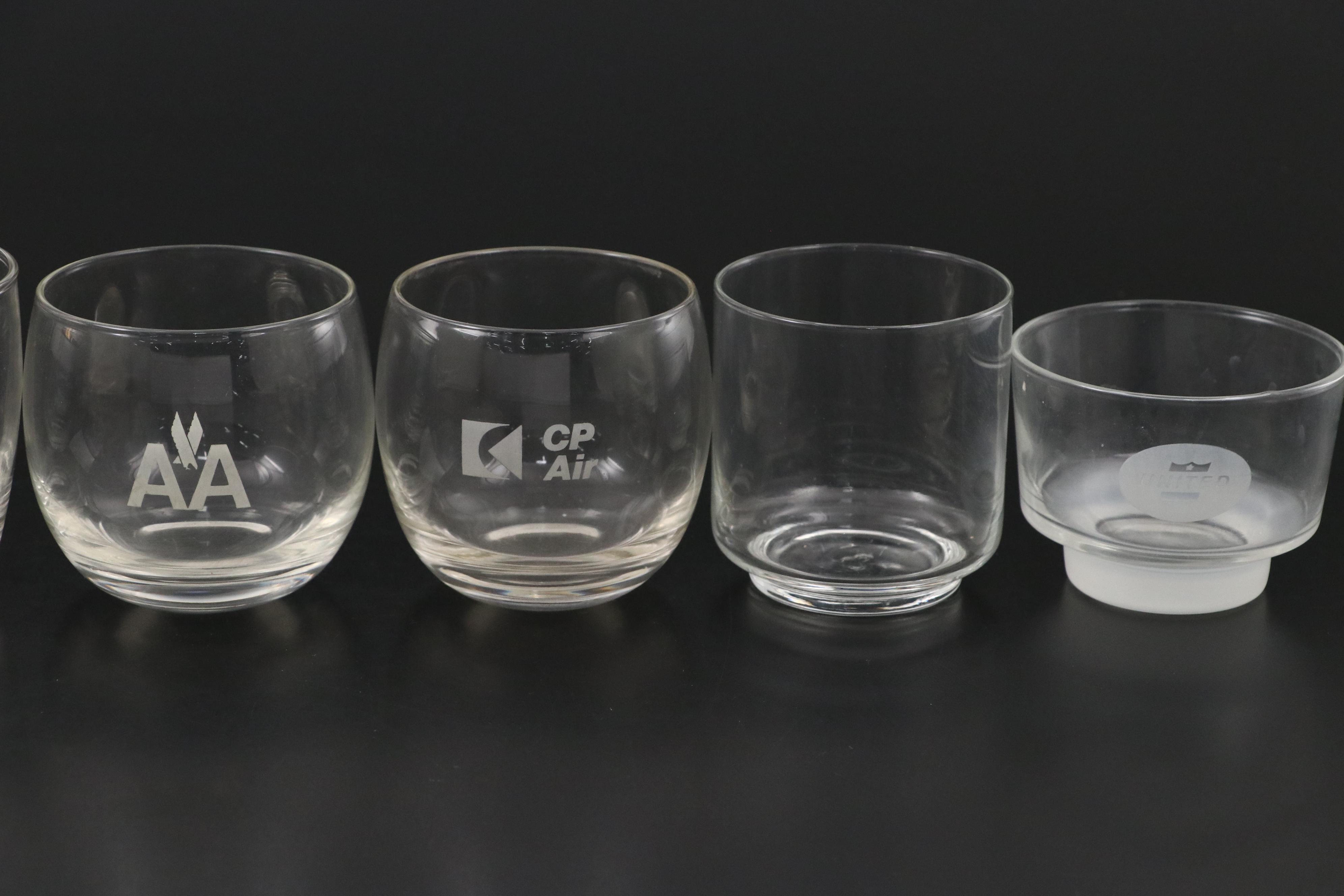 American Airline and Continental Airlines with Other Cocktail Glasses