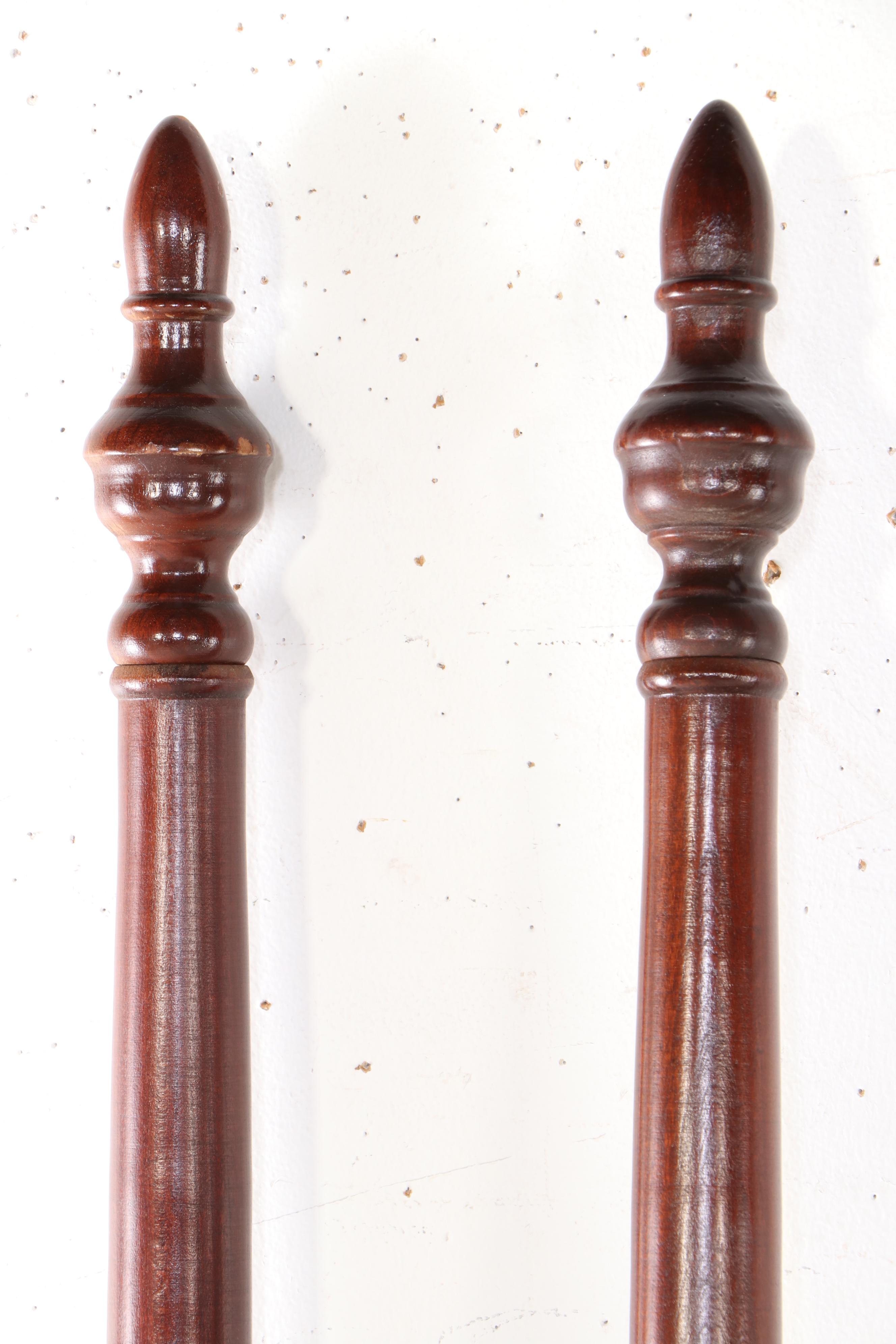 American Federal Style Mahogany Four Poster Rice Queen Bed, Mid to Late 20th C.