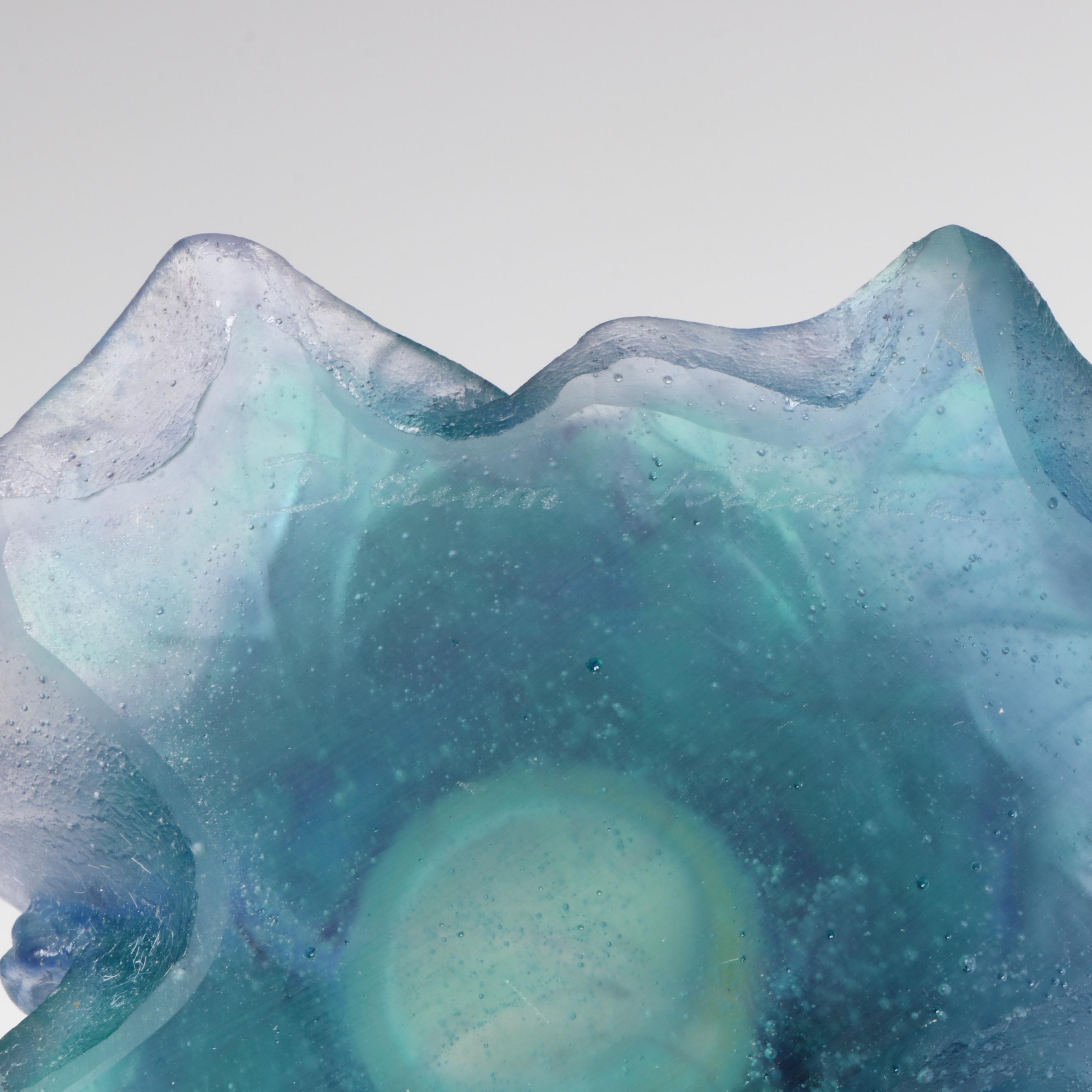 Daum Art Nouveau Style Pate de Verre Satin Glass Vase, 20th Century