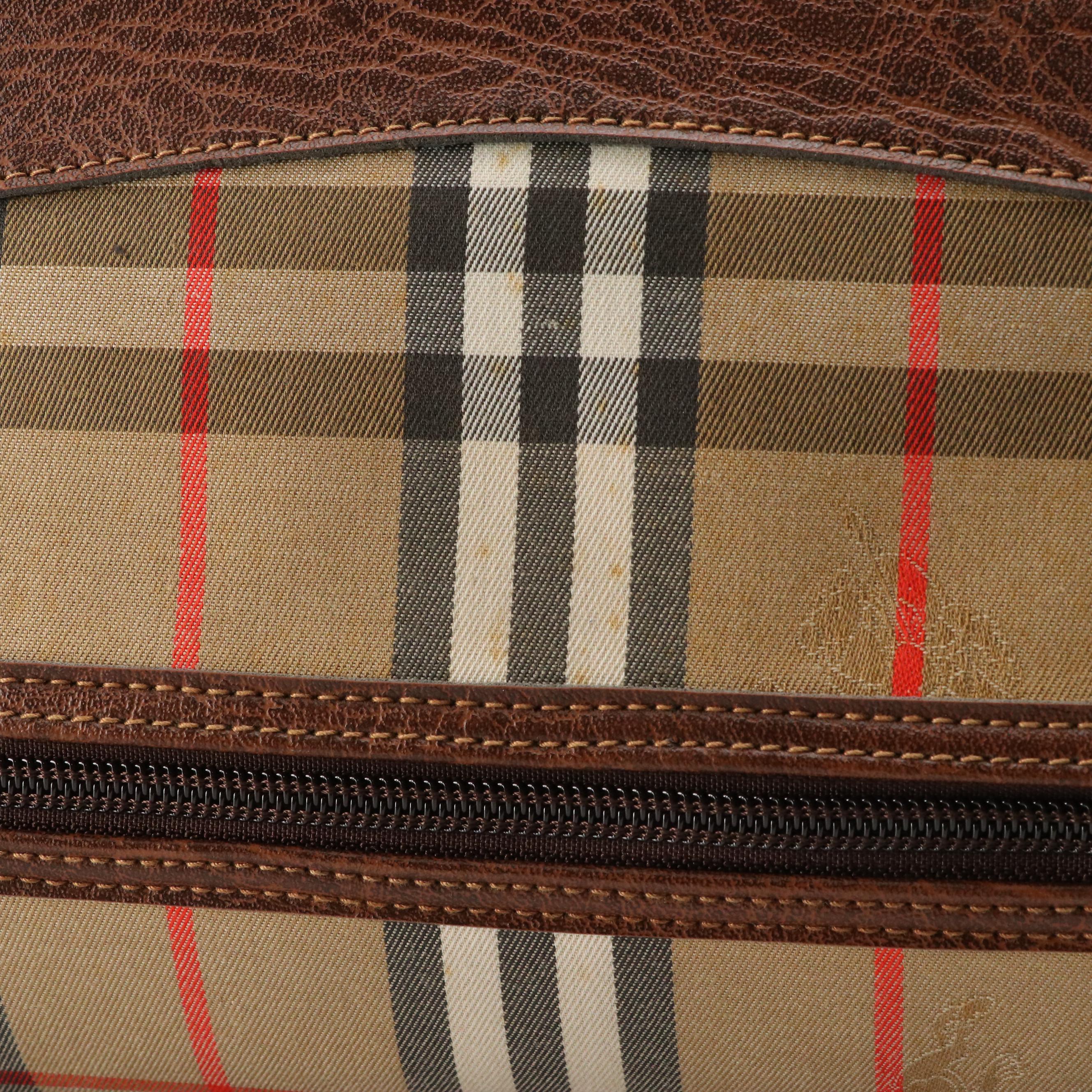 Burberrys Sport Duffle Bag in Haymarket Canvas with Faux Leather Trim