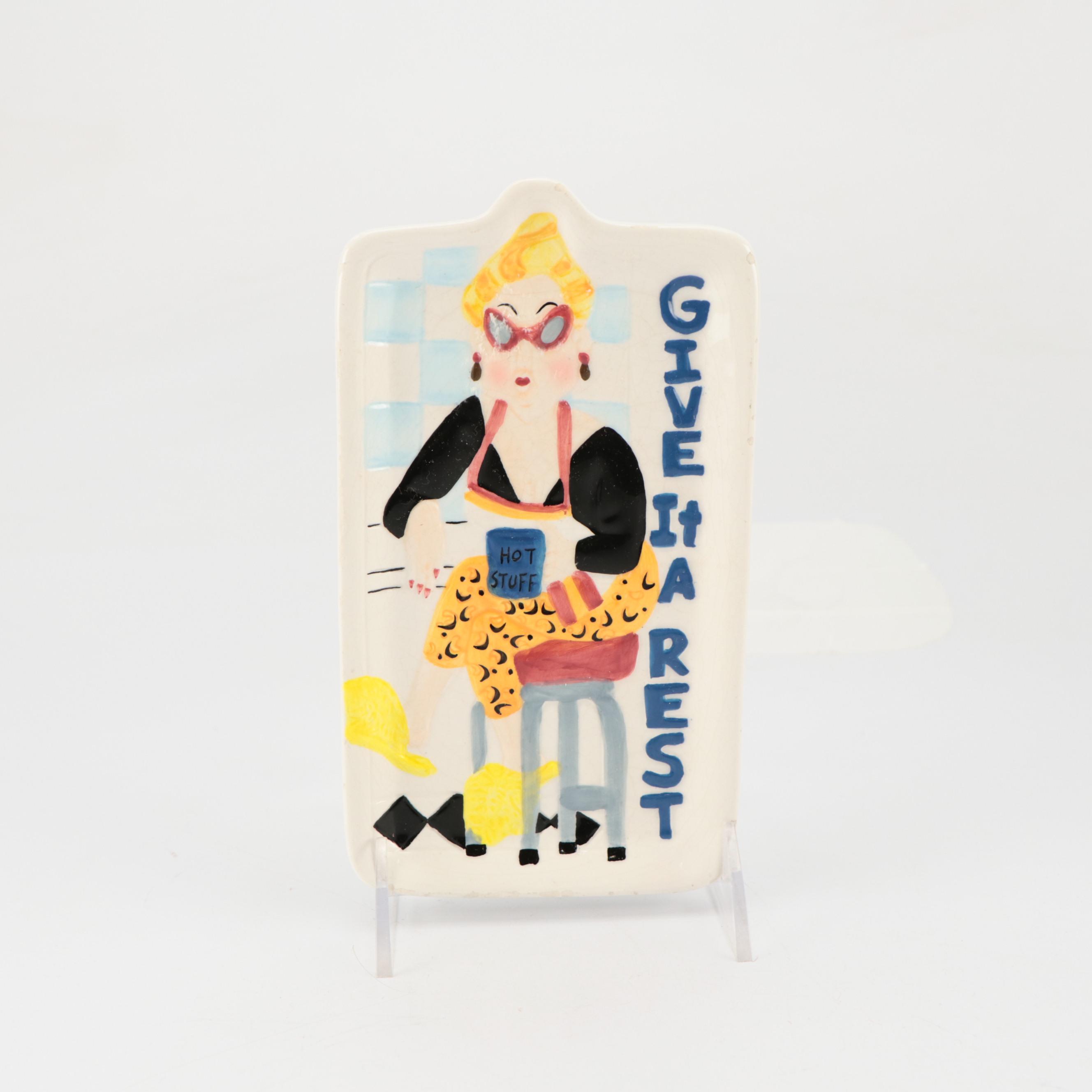 Susan Paley by Ganz Hand-Painted Ceramic Jar with Other Decor