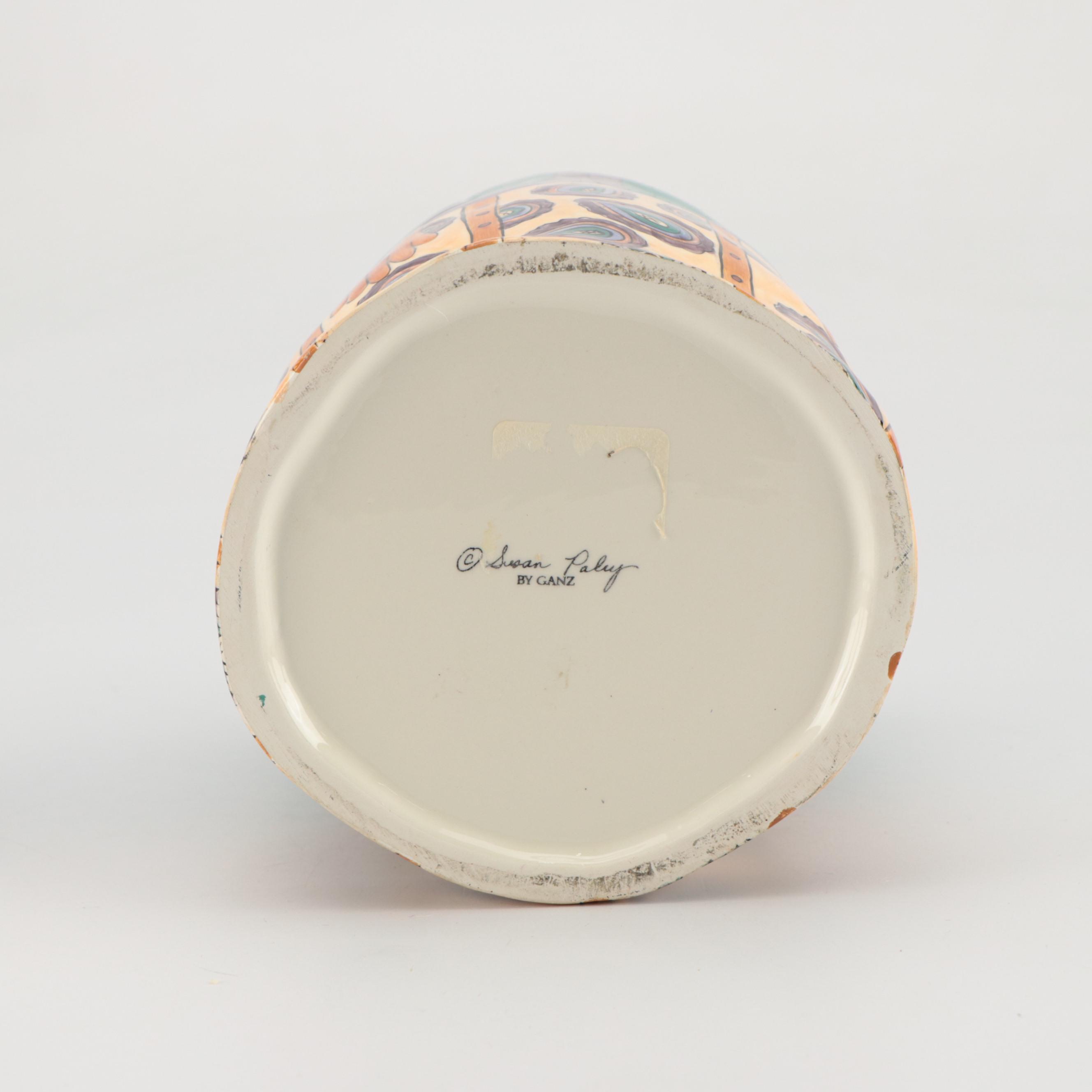 Susan Paley by Ganz Hand-Painted Ceramic Jar with Other Decor