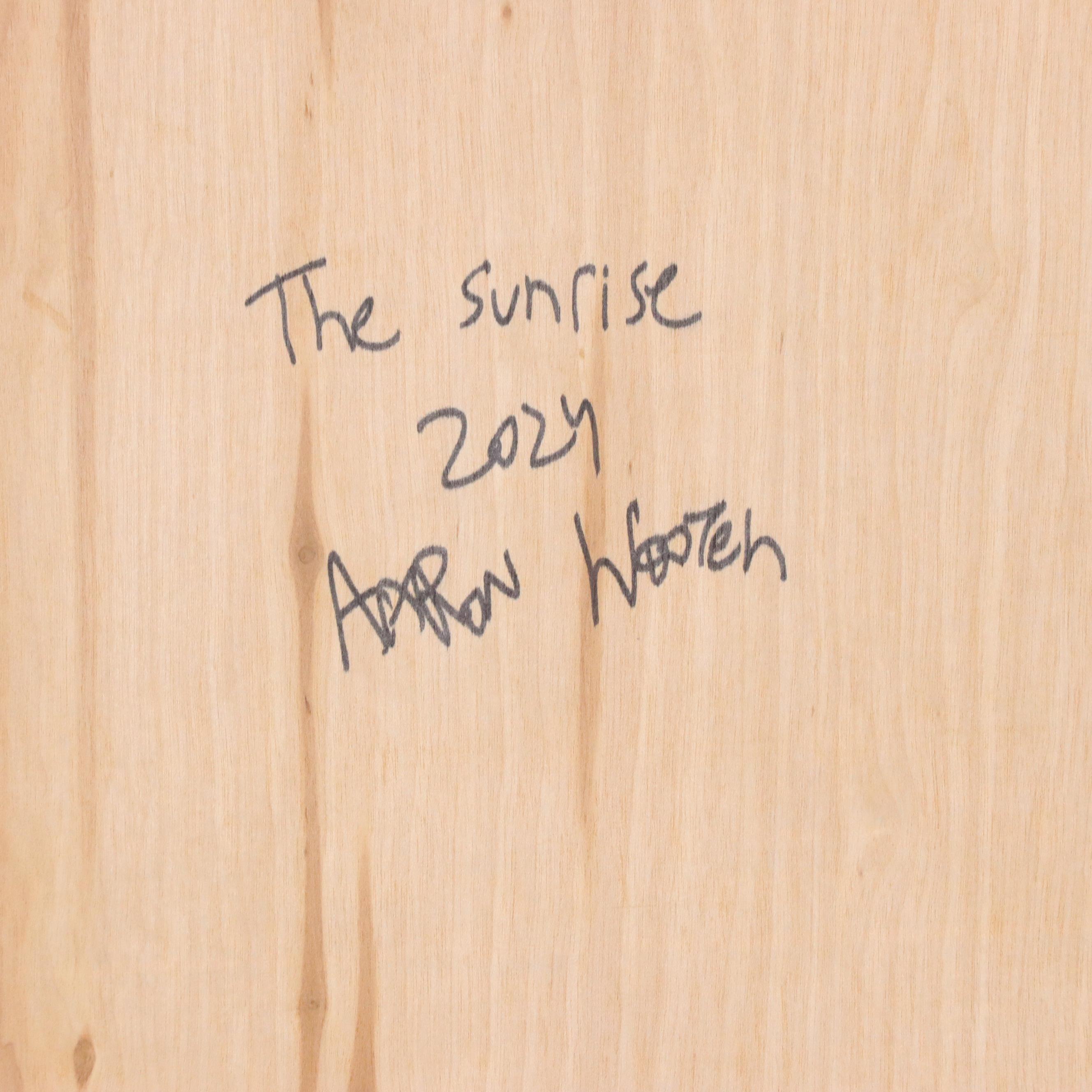 Aaron Wooten Stylized Dimensional Cityscape Acrylic Painting "The Sunrise," 2024