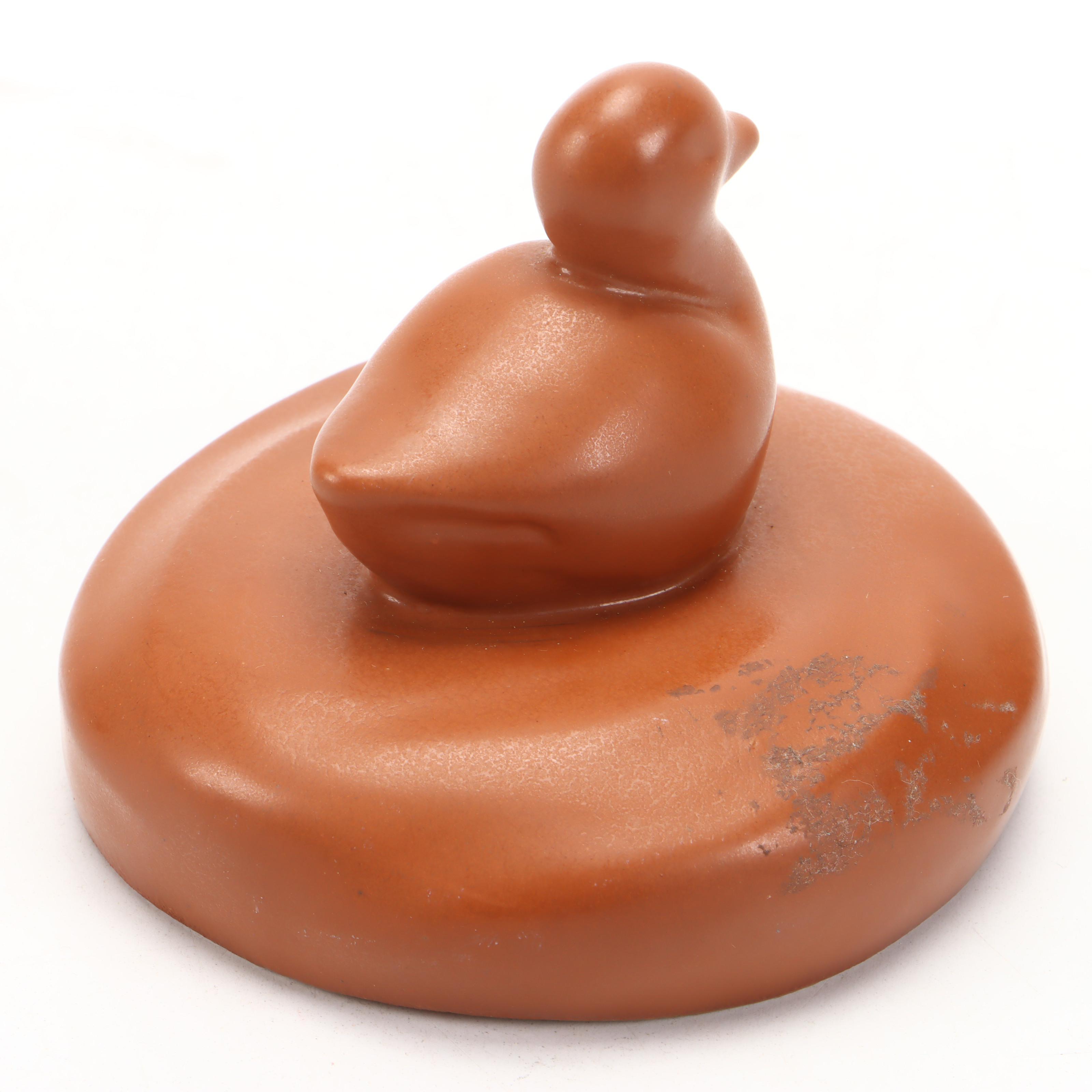 Van Briggle Pottery Duck Paperweight, Late 20th Century