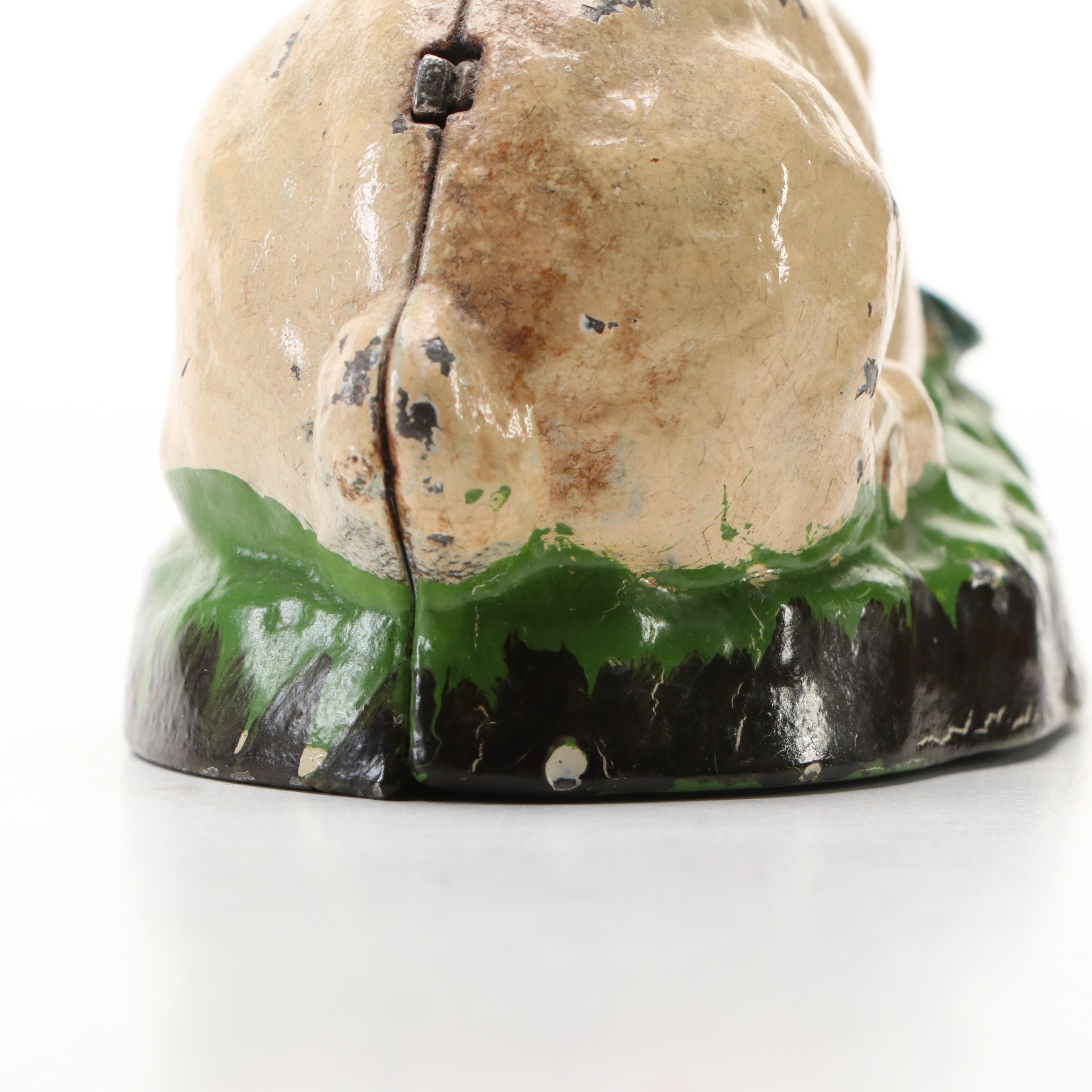 Kilgore Cast Iron Rabbit in Cabbage Mechanical Bank, Early 20th Century