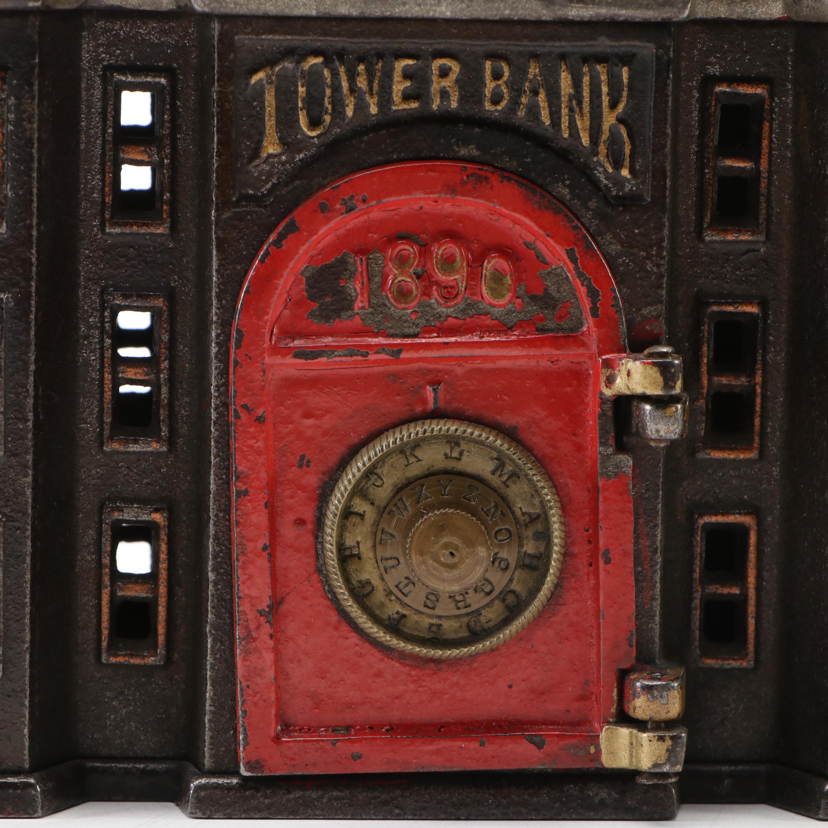 Kyser & Rex Cast Iron Safe Tower Bank, Late 19th Century