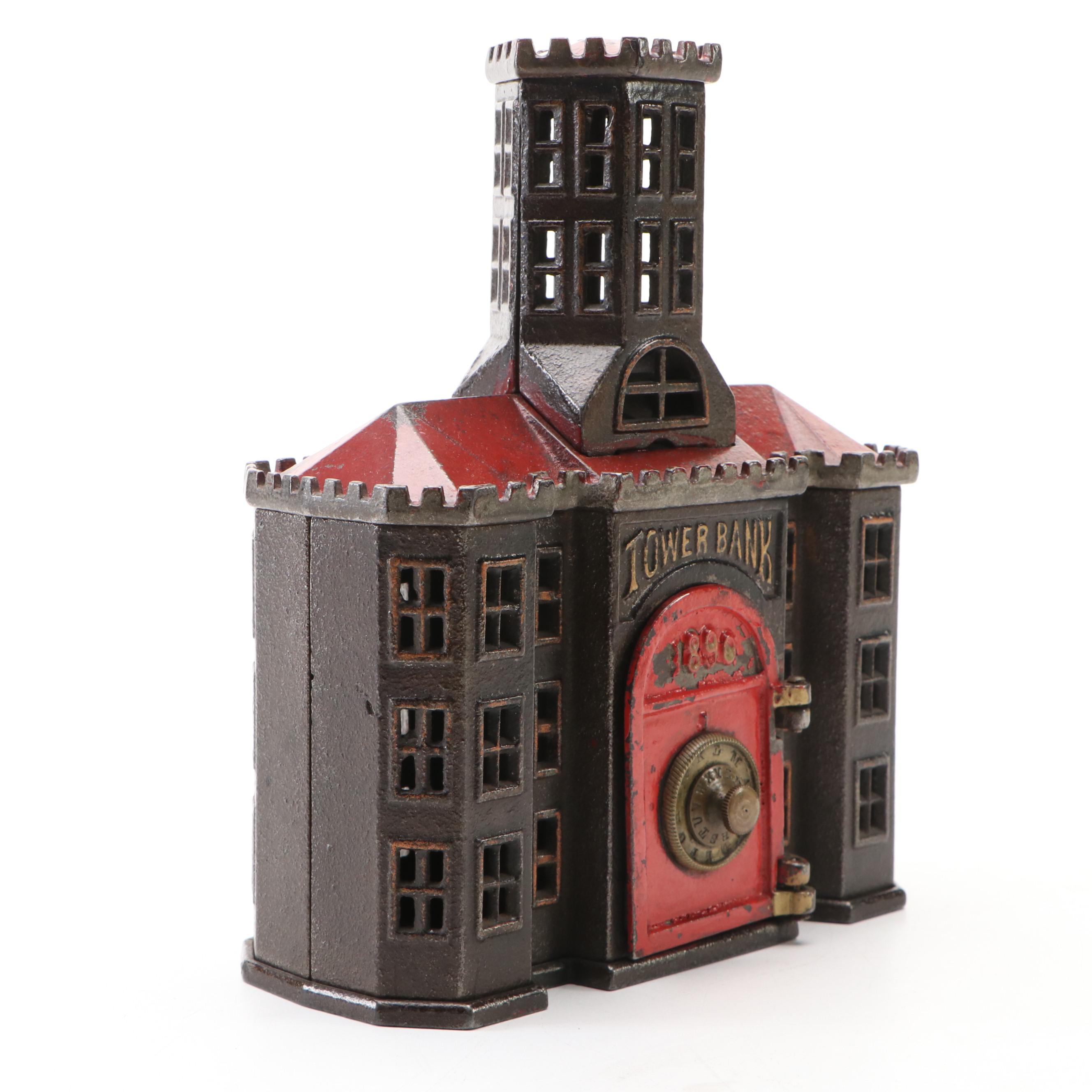 Kyser & Rex Cast Iron Safe Tower Bank, Late 19th Century