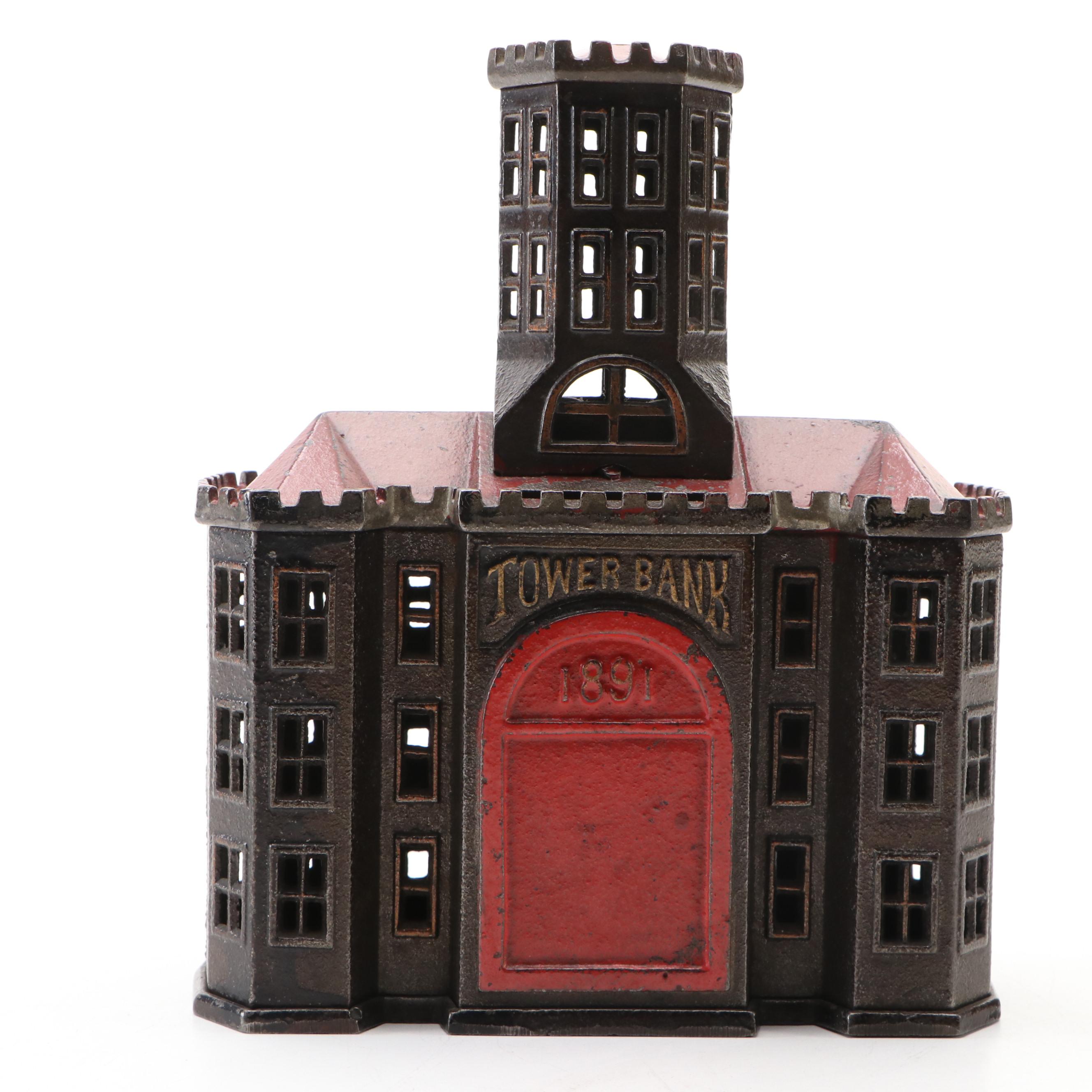 Kyser & Rex Cast Iron Safe Tower Bank, Late 19th Century