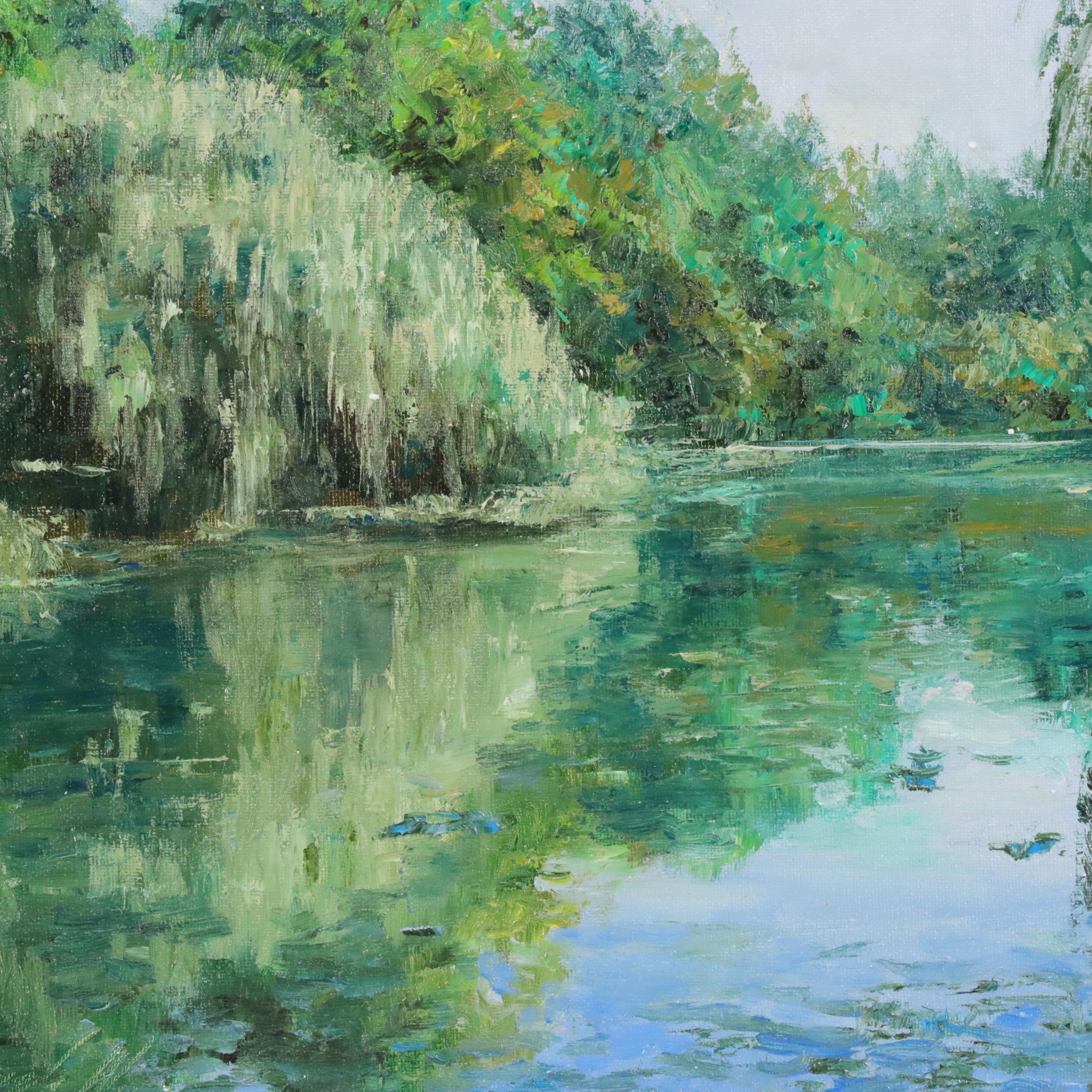 Garncarek Aleksander Pond Landscape Oil Painting "Staw," 2025