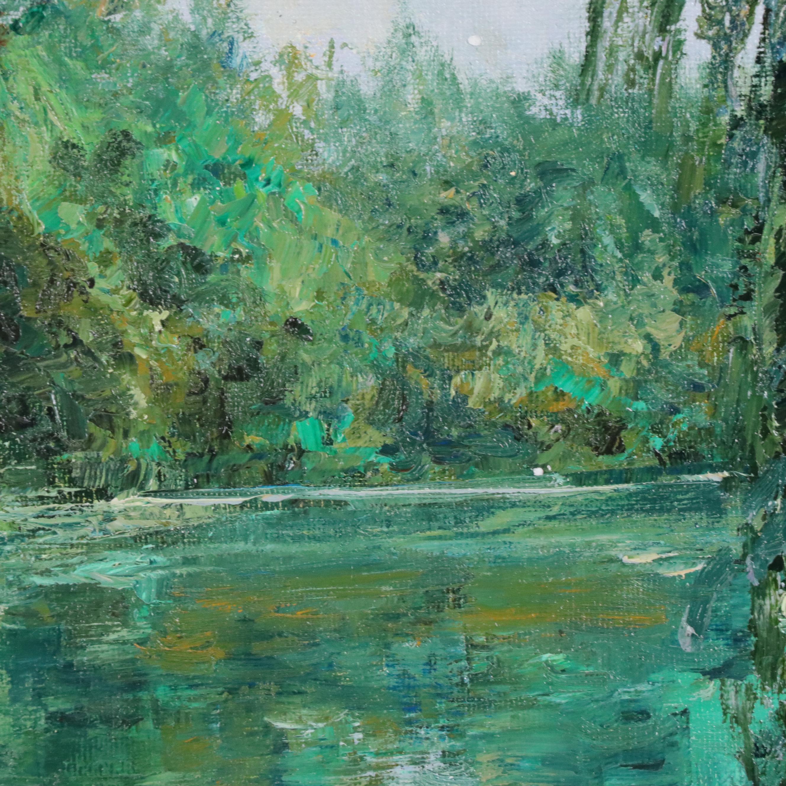 Garncarek Aleksander Pond Landscape Oil Painting "Staw," 2025