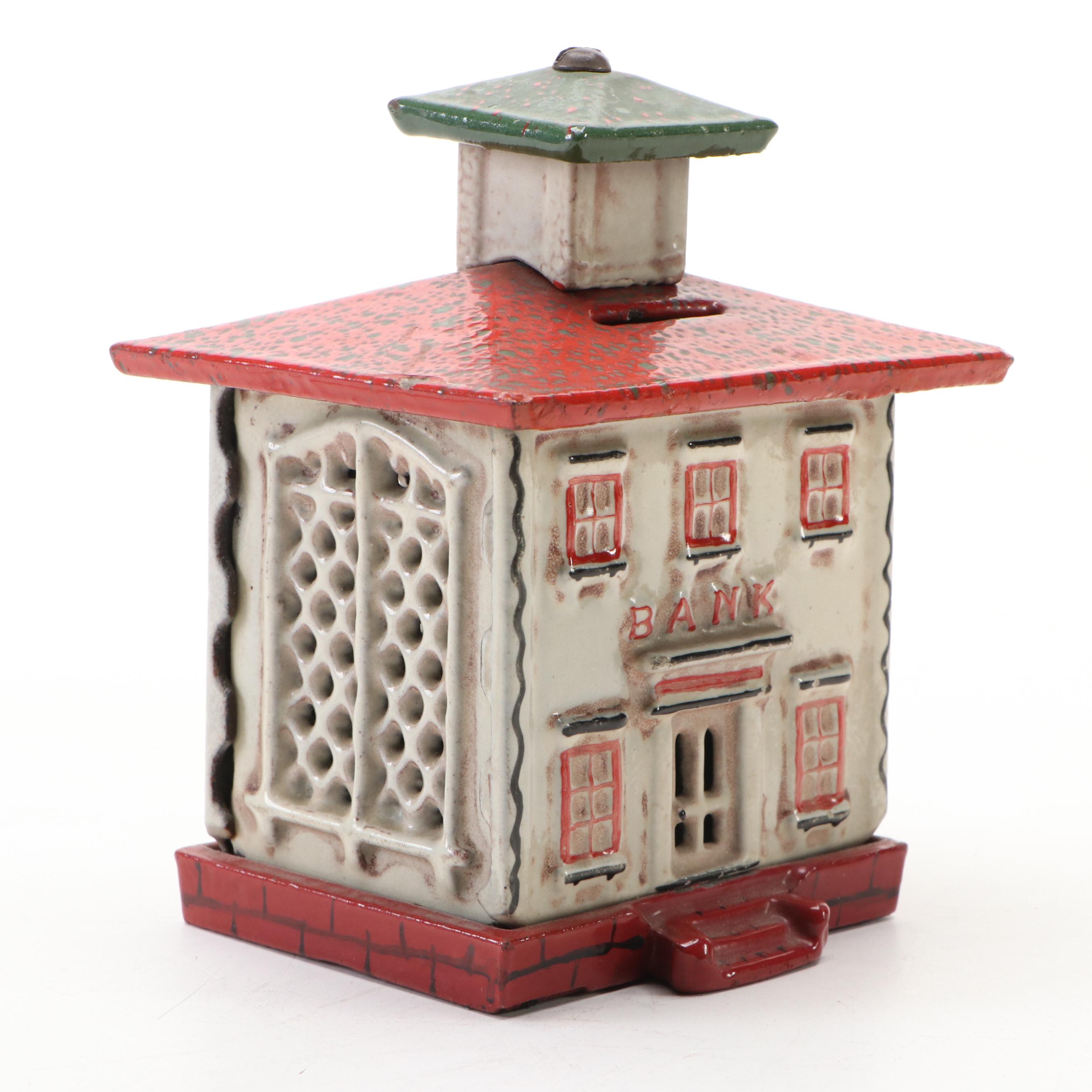 Ohio Foundry Co. Reproduction Cast Iron Cupola Still Bank, Mid-20th Century