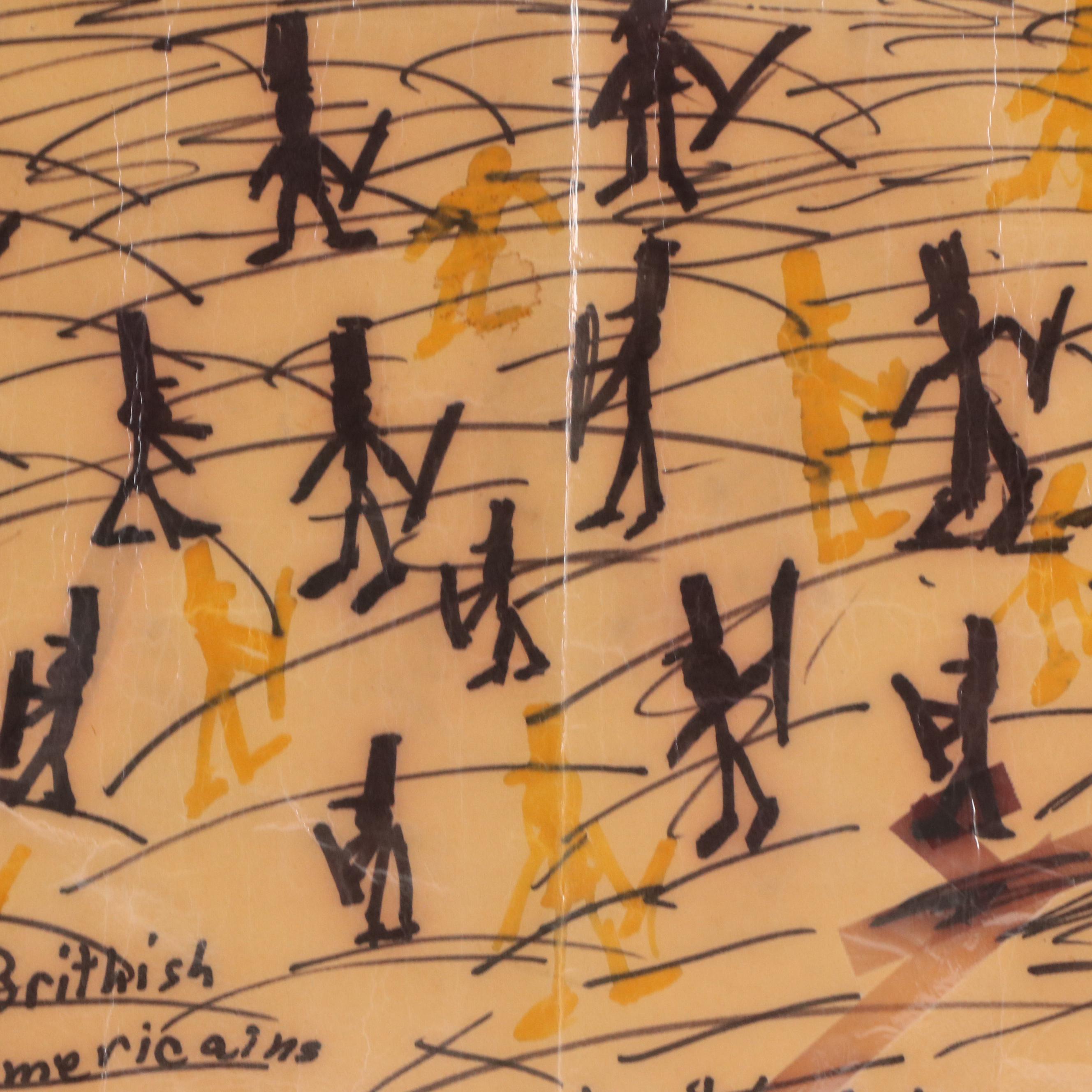 Needlepoint Embroidery Adapted From Child's Drawing "Victory at Yorktown"