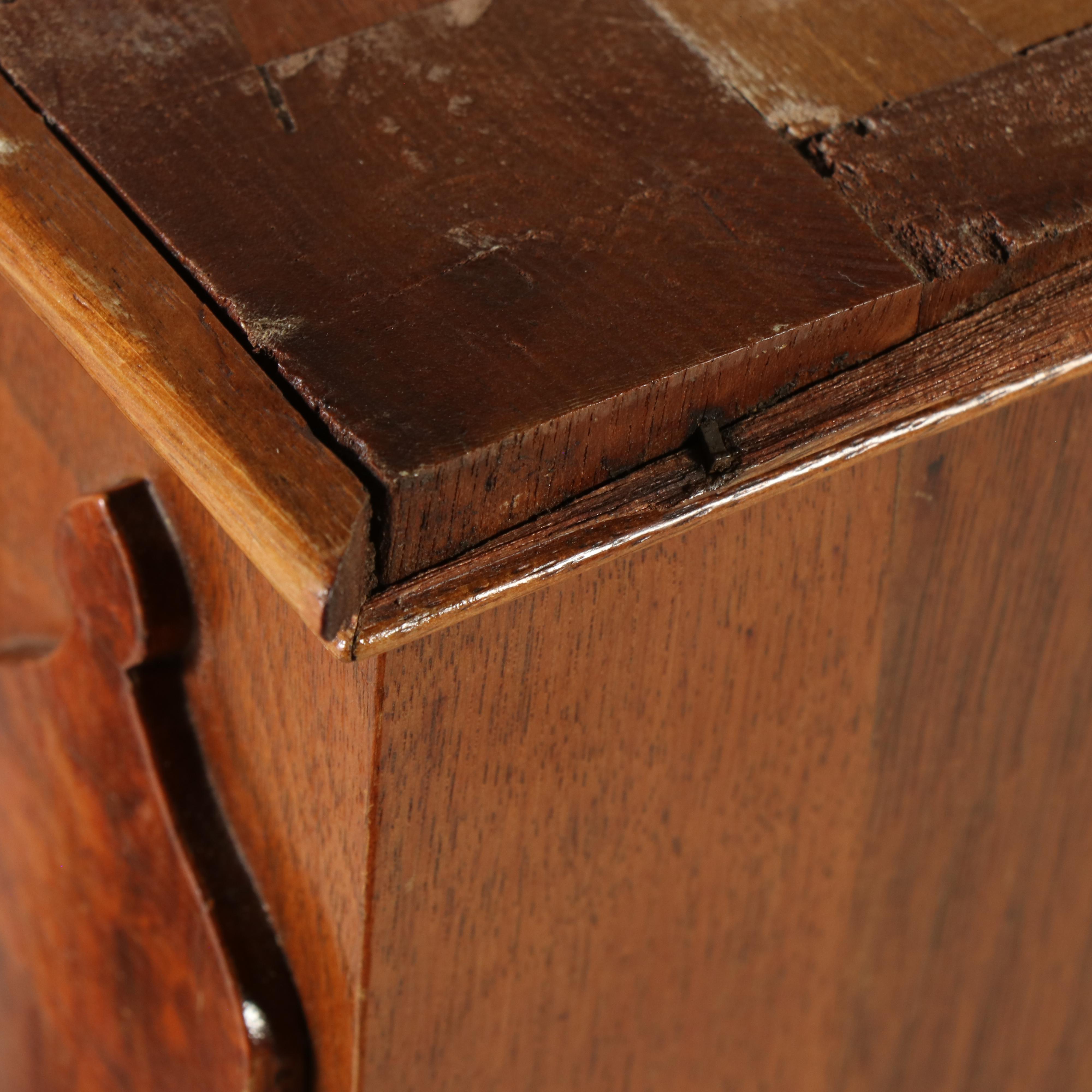Victorian Walnut, Burl Walnut, and White Marble Washstand, Late 19th Century