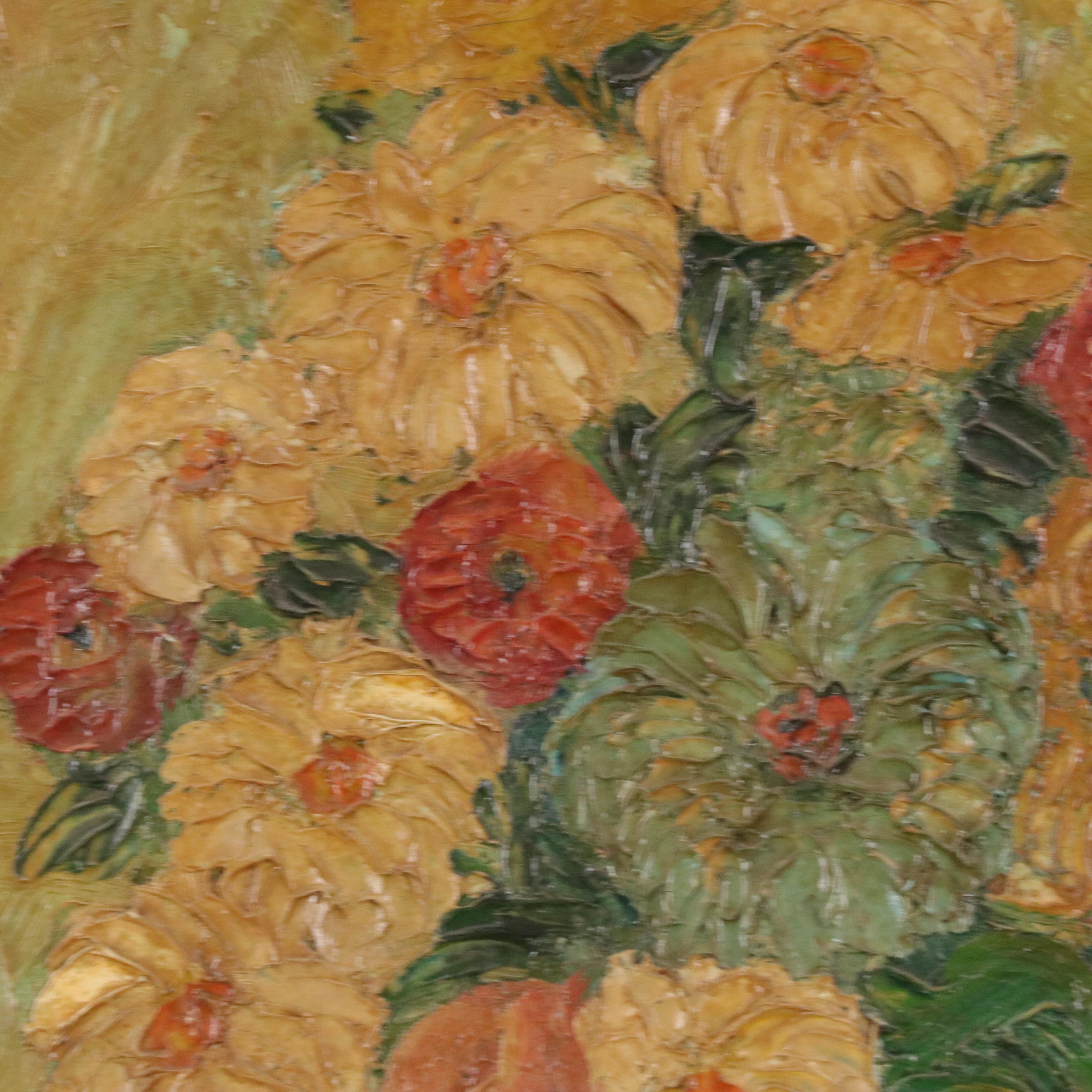Impasto Floral Still Life Oil Painting, 1926