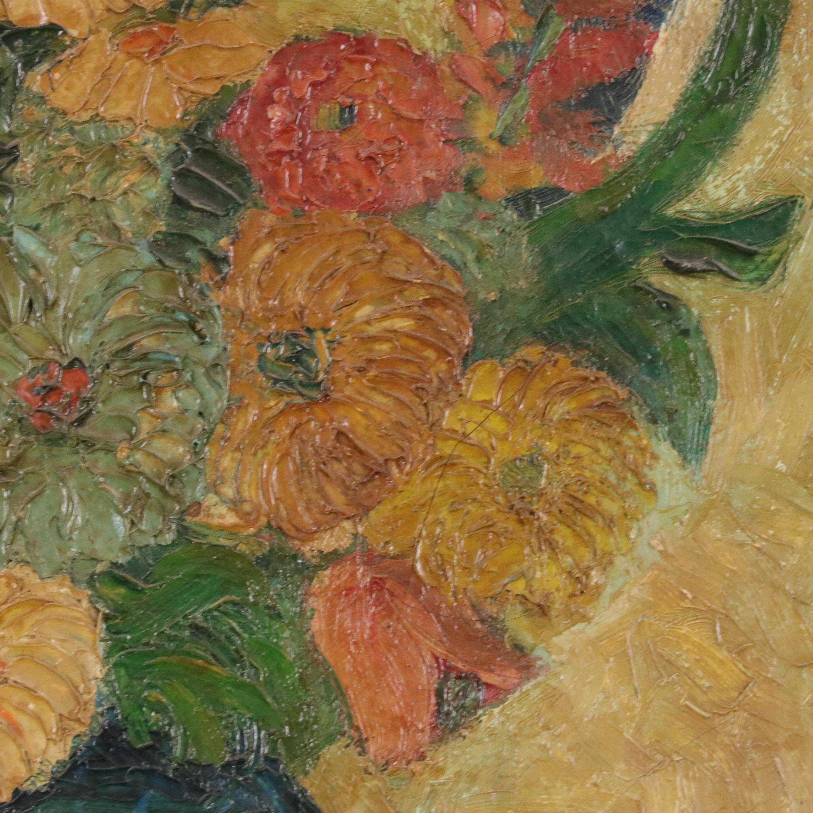Impasto Floral Still Life Oil Painting, 1926
