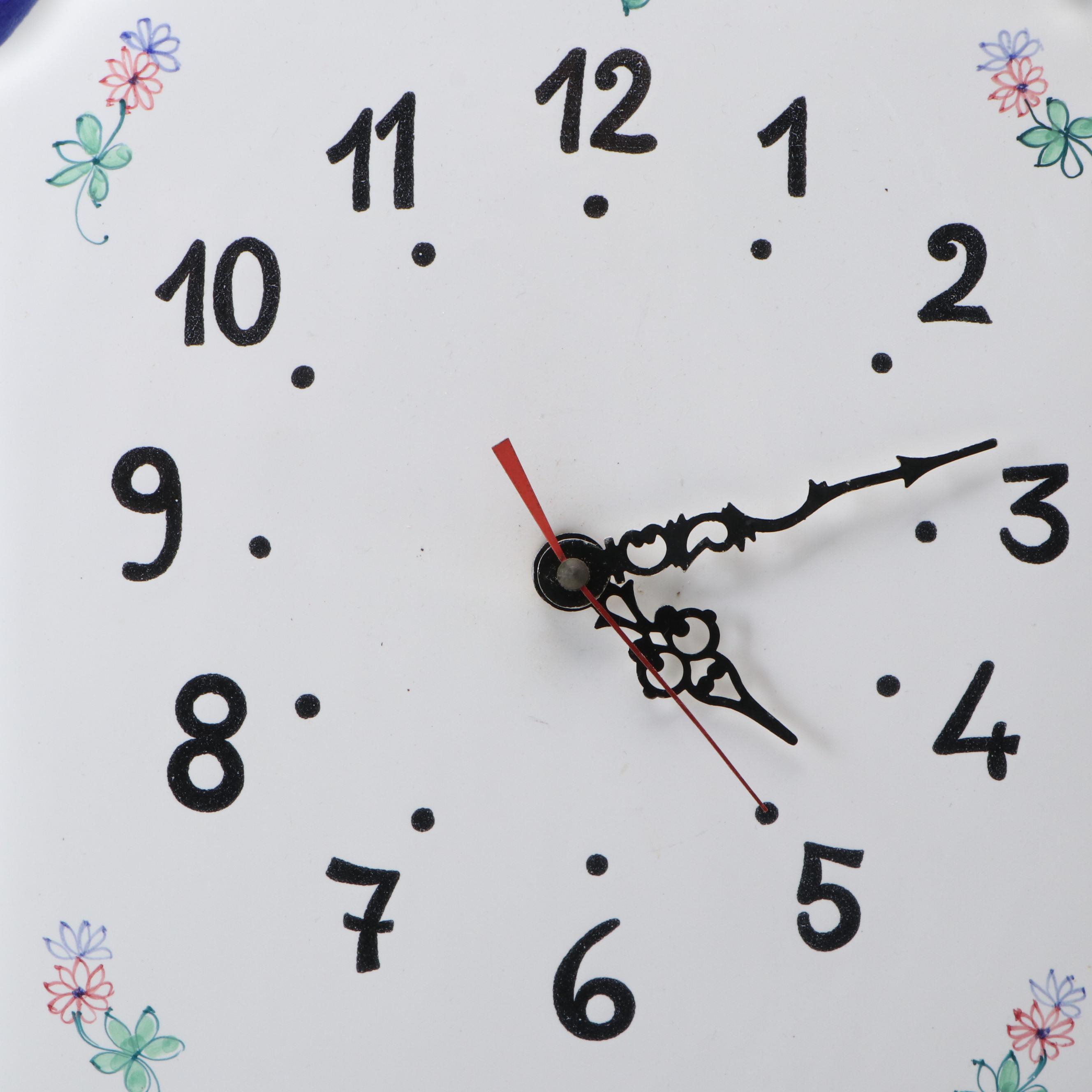 Williams-Sonoma Italian Hand-Painted Ceramic Wall Clock