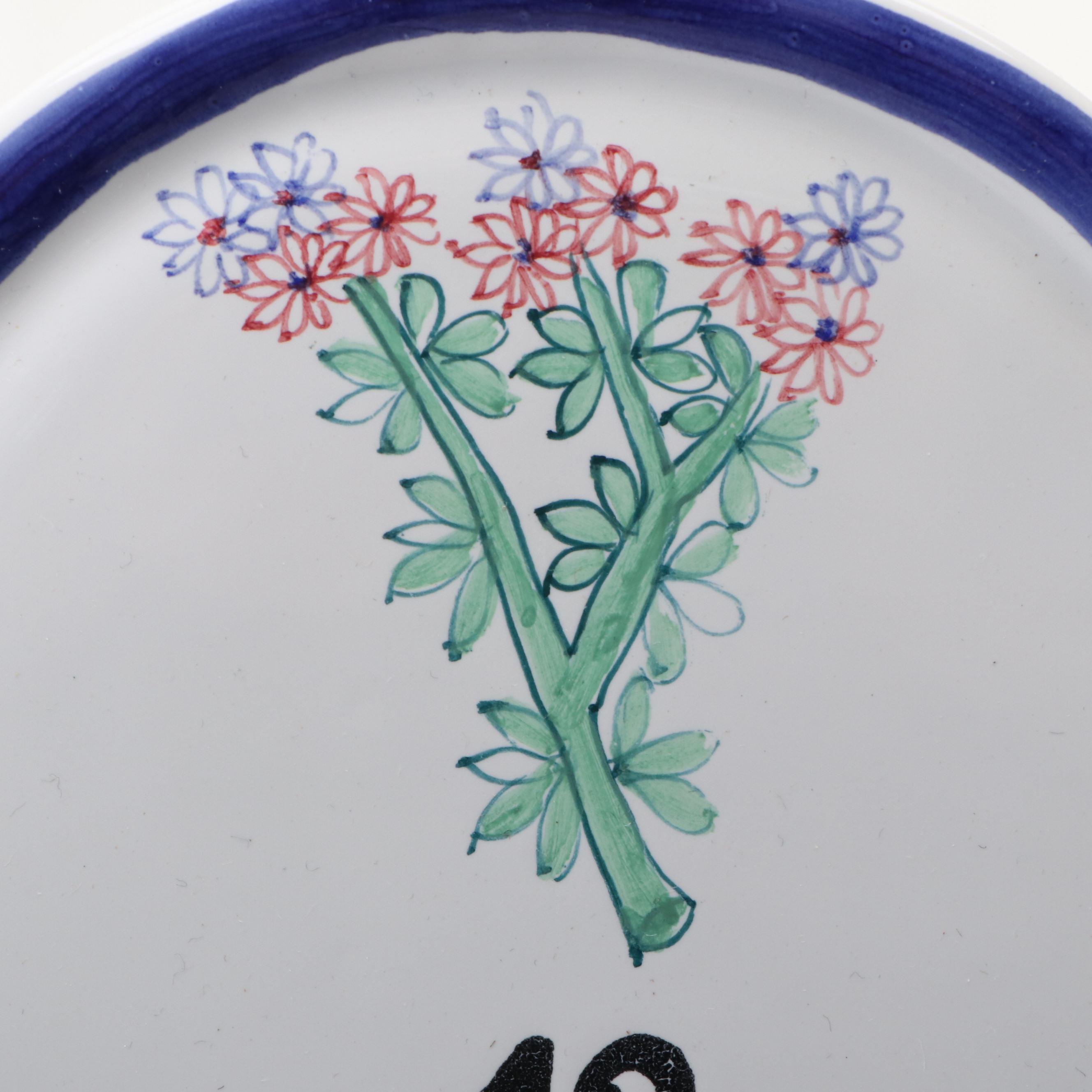 Williams-Sonoma Italian Hand-Painted Ceramic Wall Clock