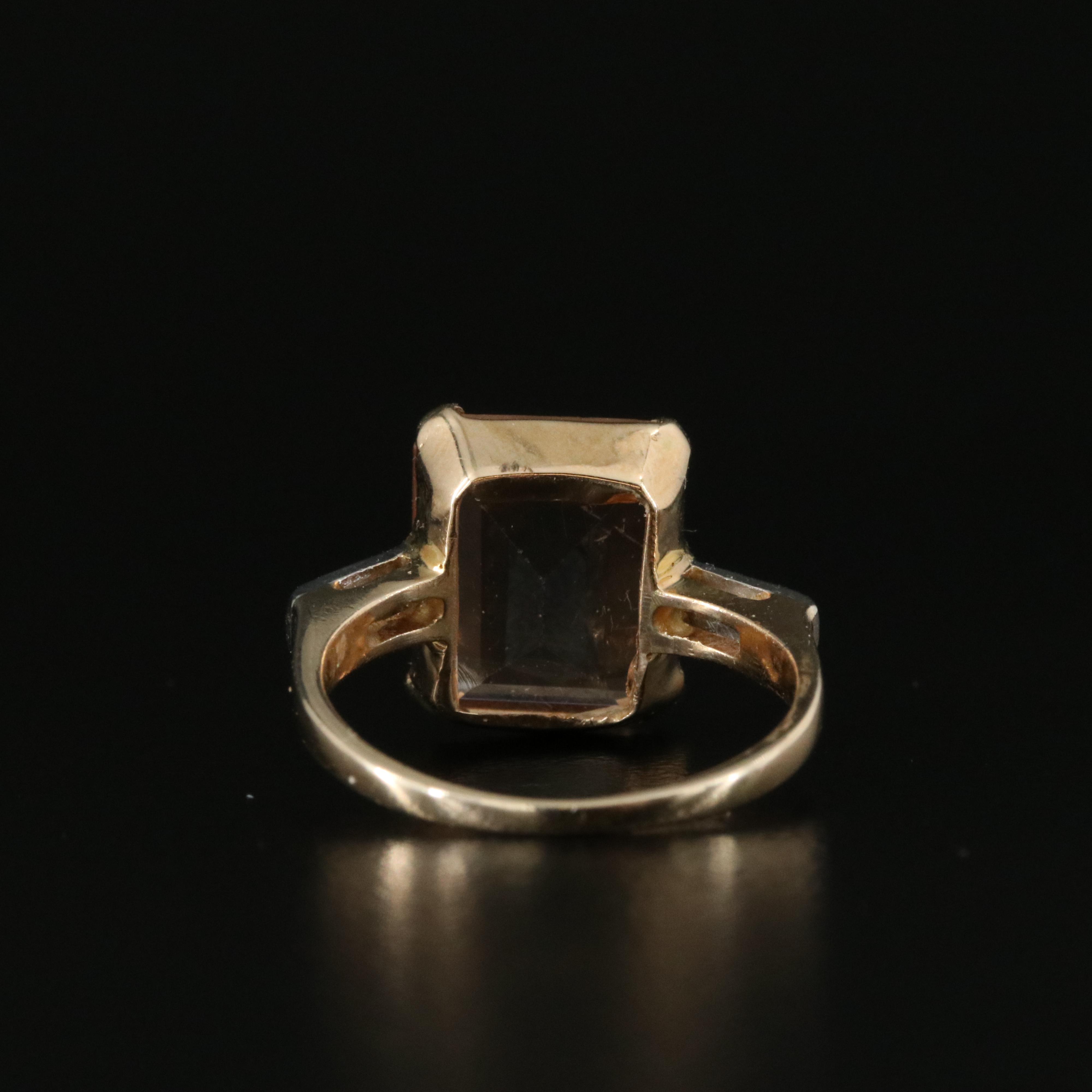 Vintage 14K Topaz and Diamond Ring with Platinum Accents