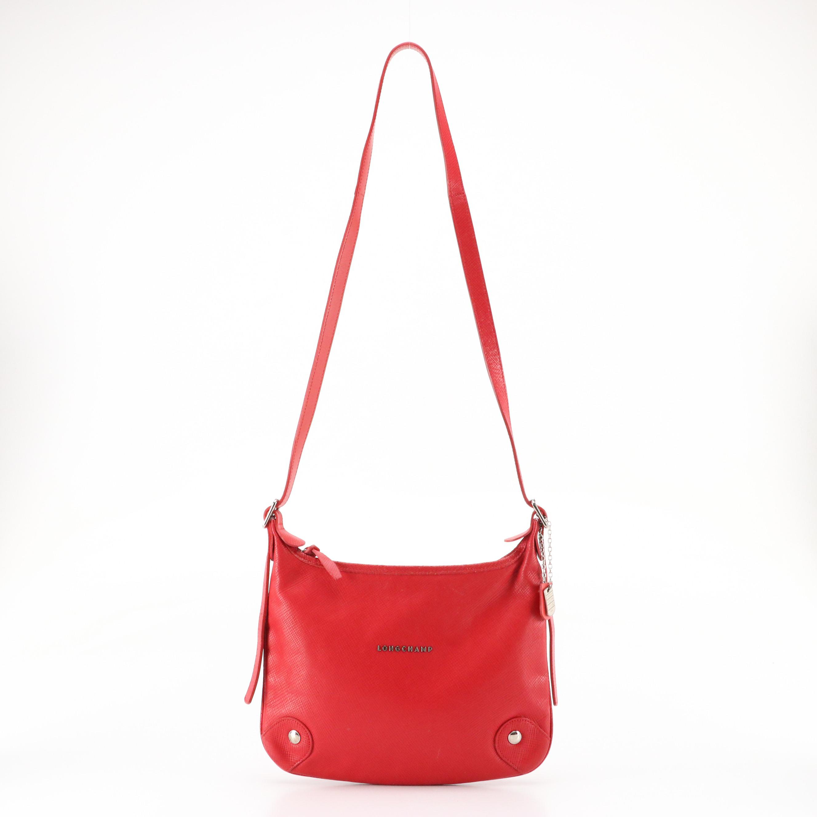 Longchamp Shoulder Bag in Red Leather