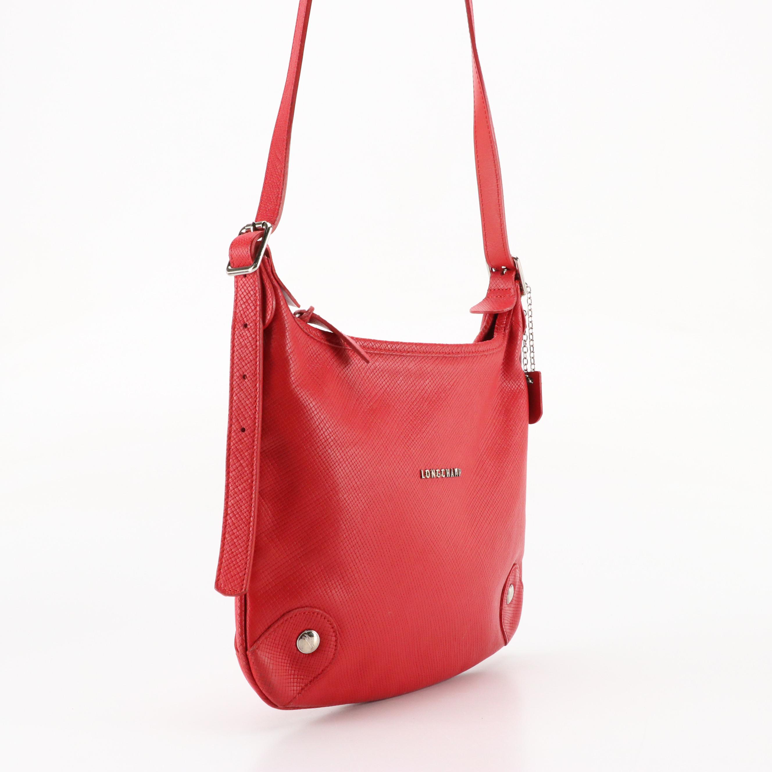 Longchamp Shoulder Bag in Red Leather
