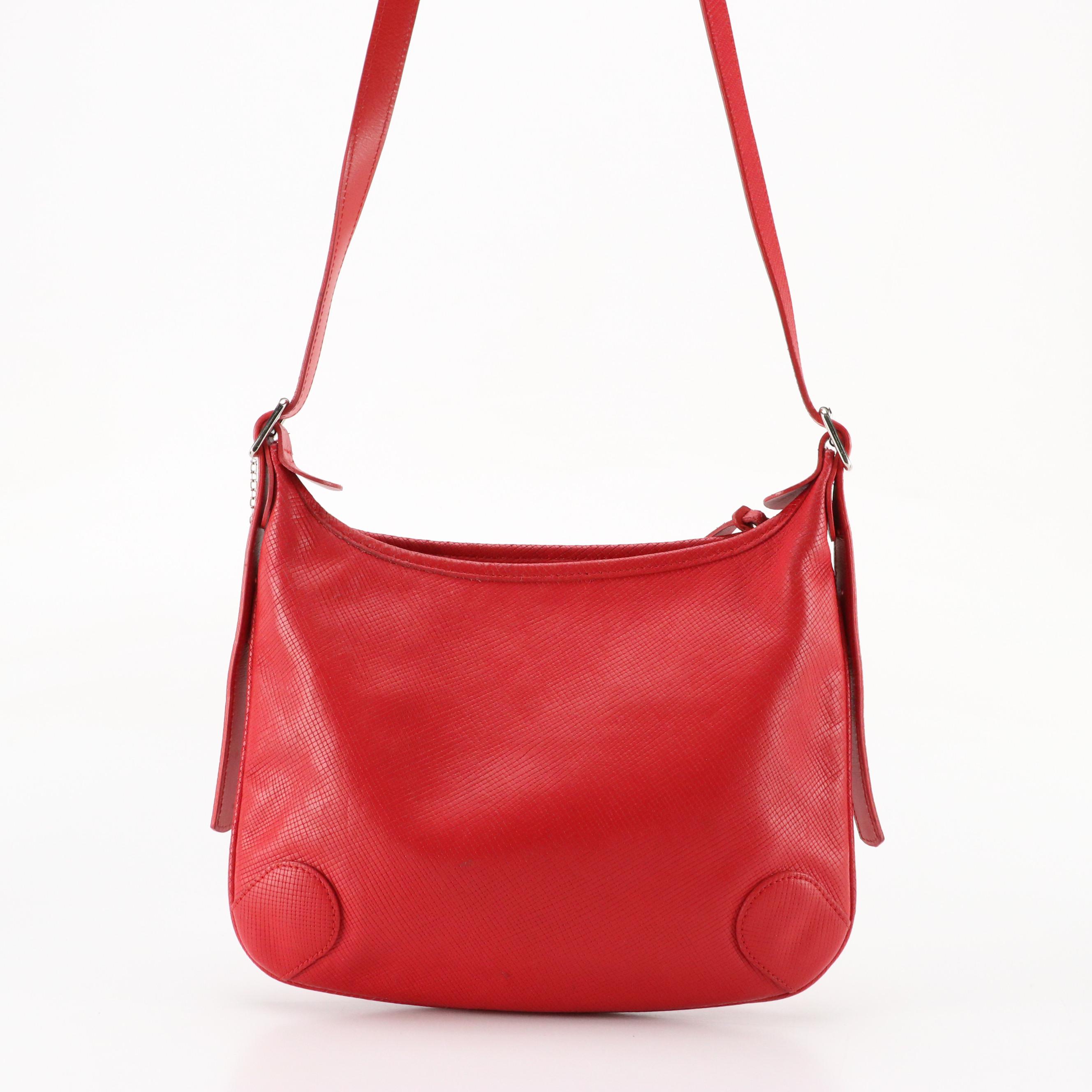 Longchamp Shoulder Bag in Red Leather