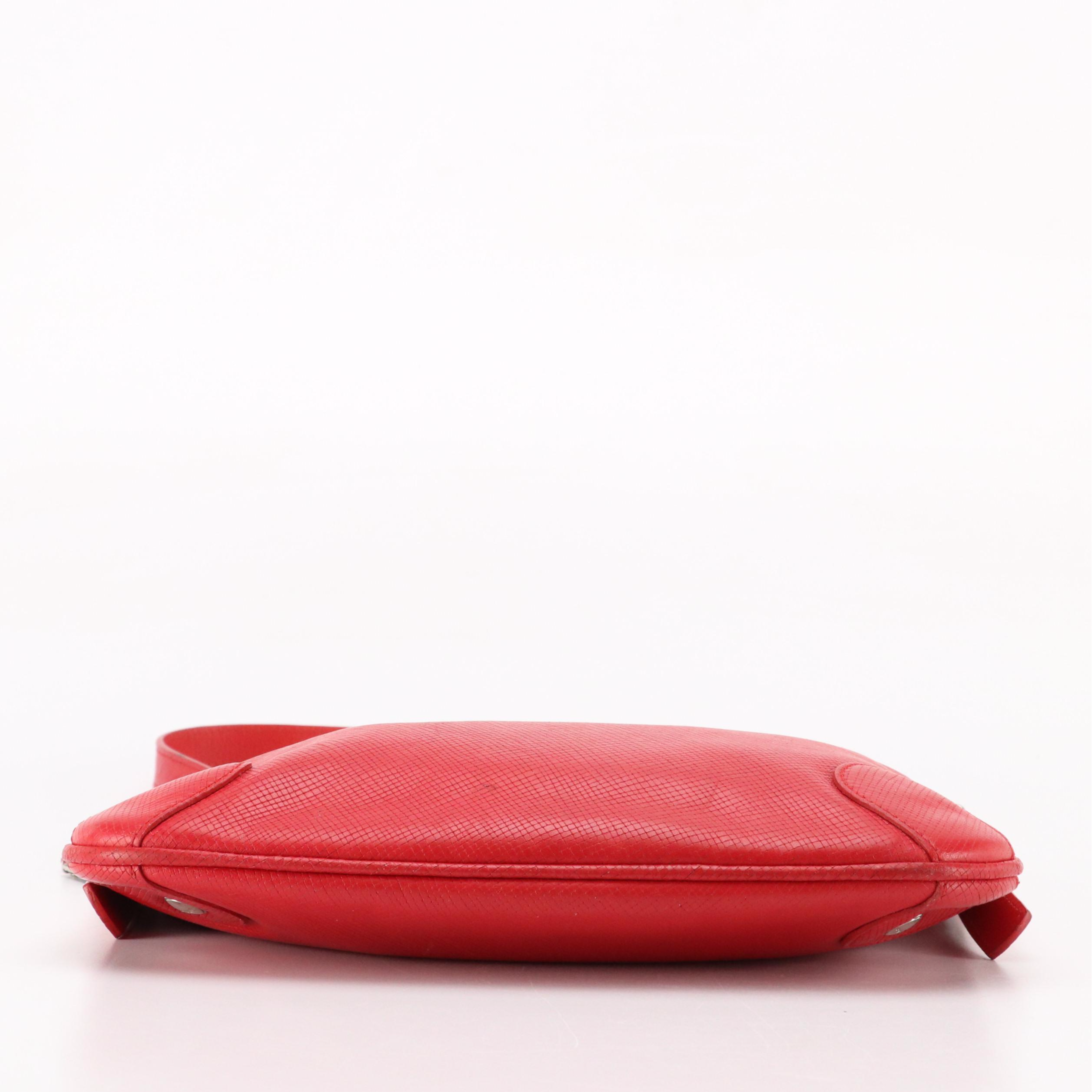 Longchamp Shoulder Bag in Red Leather