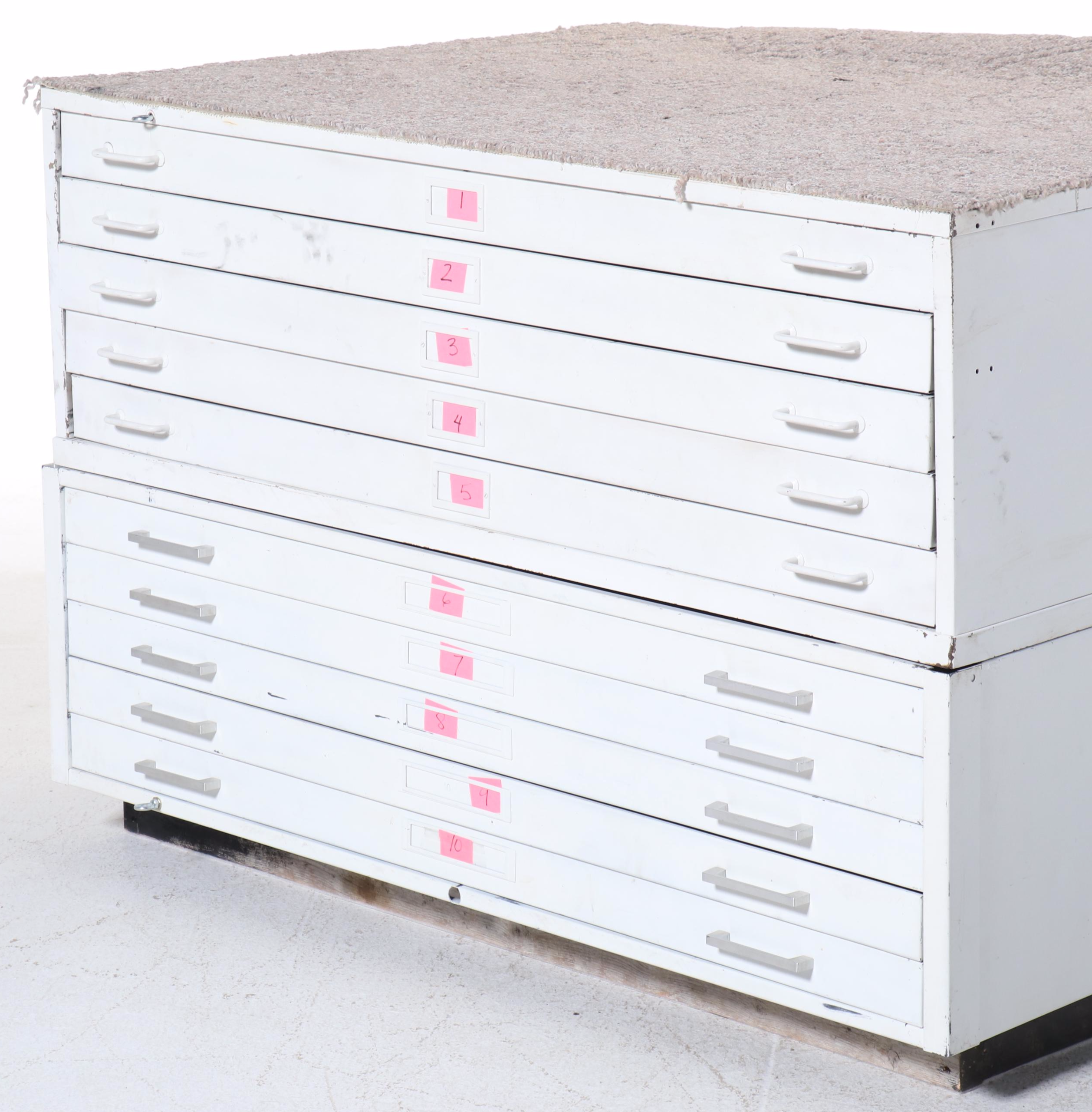 Metal Flat File Cabinet with Locking Mechanism