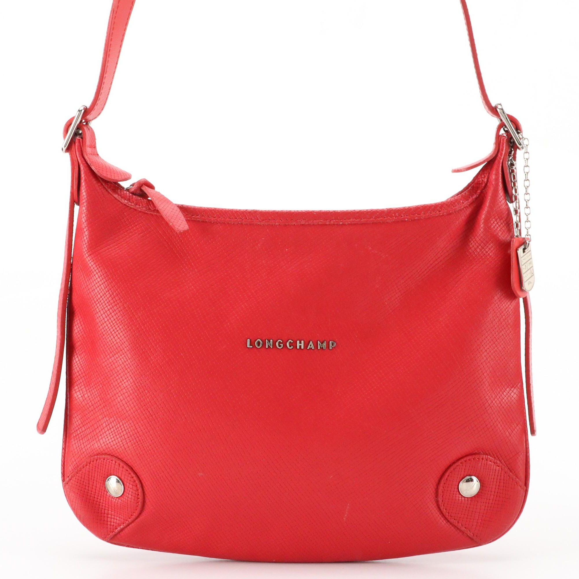 Longchamp Shoulder Bag in Red Leather