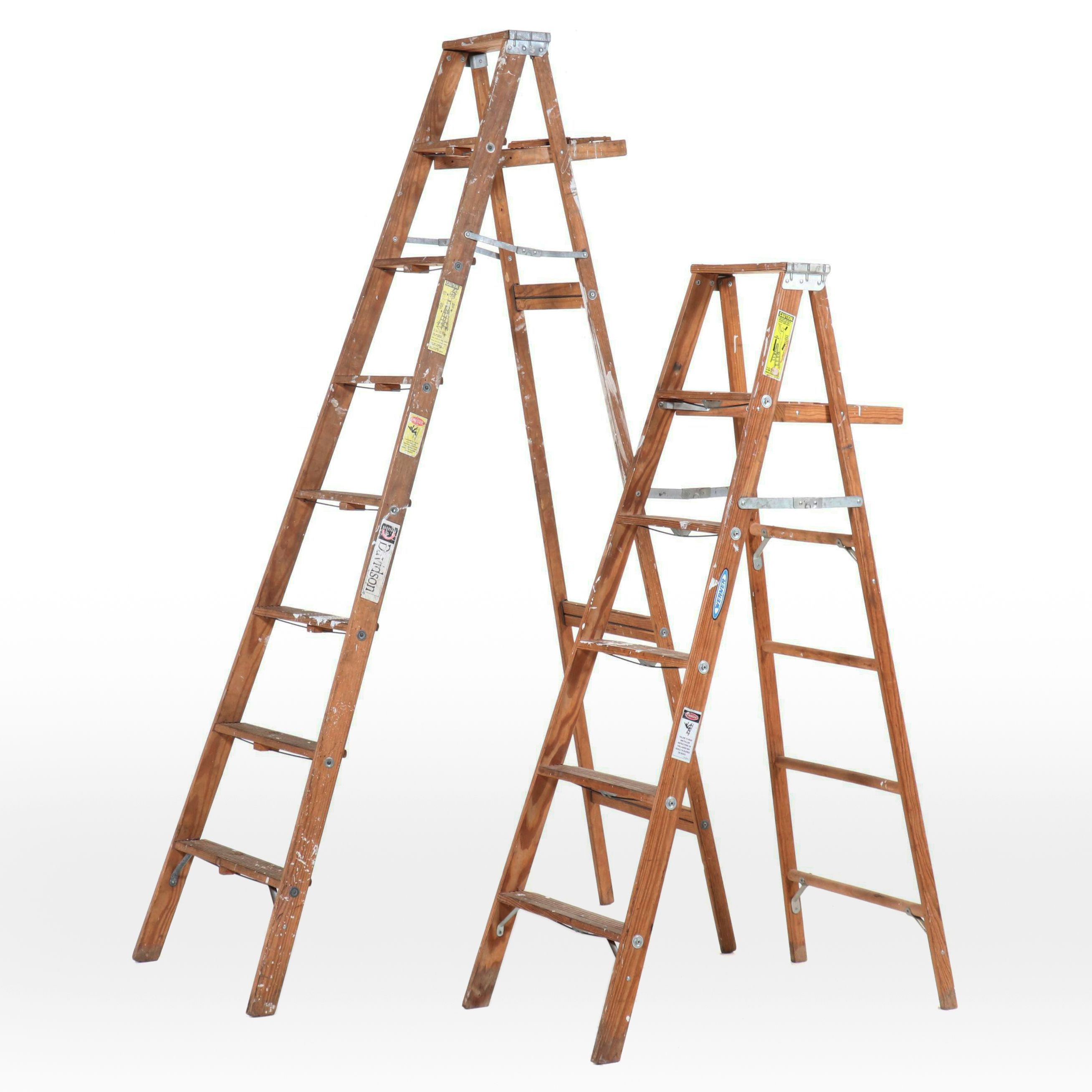 Werner Model W366 and Davidson Wooden Ladders