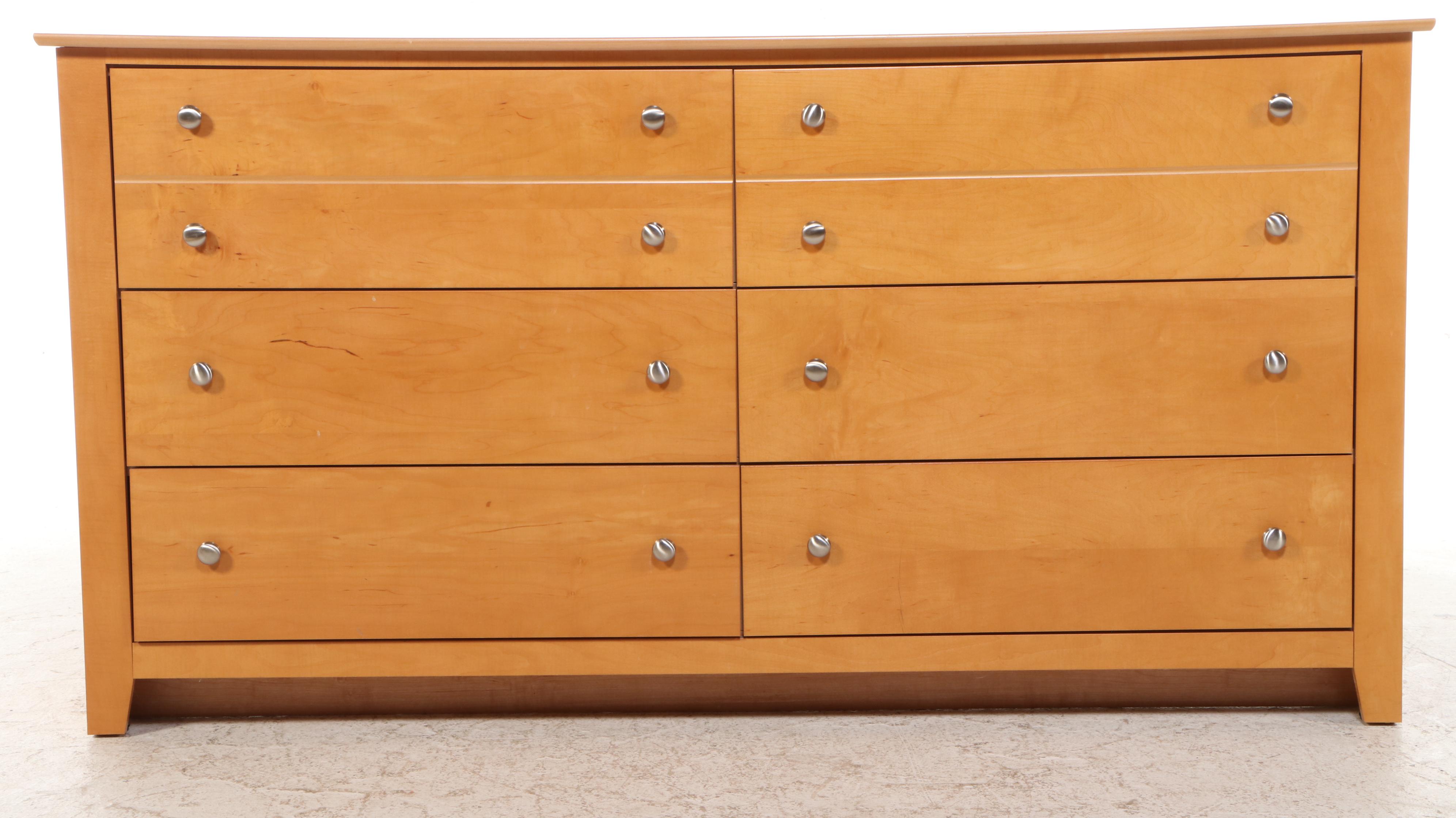 Progressive Furniture Contemporary Style Maple Finish Dresser with Metal Accents