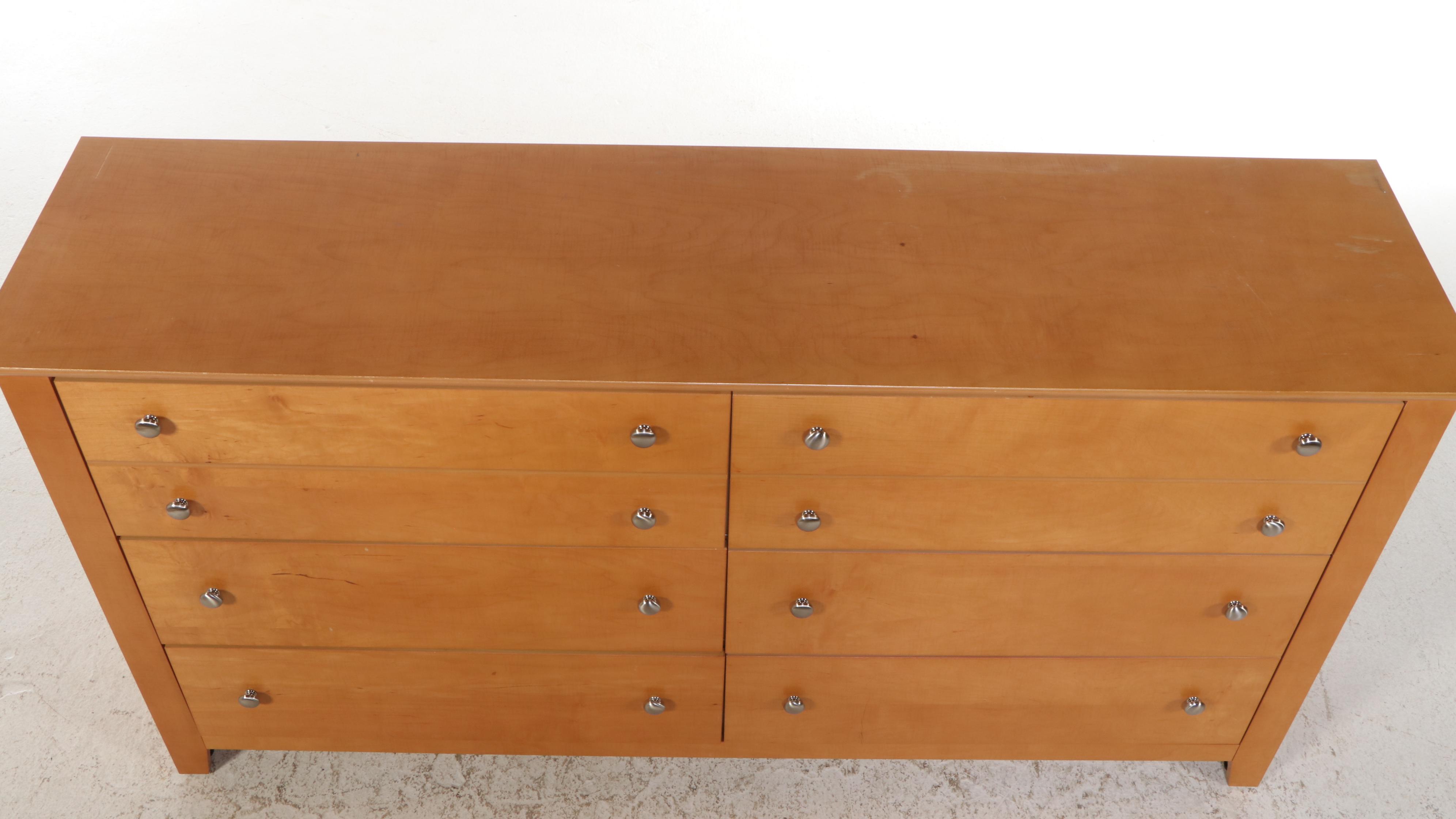 Progressive Furniture Contemporary Style Maple Finish Dresser with Metal Accents