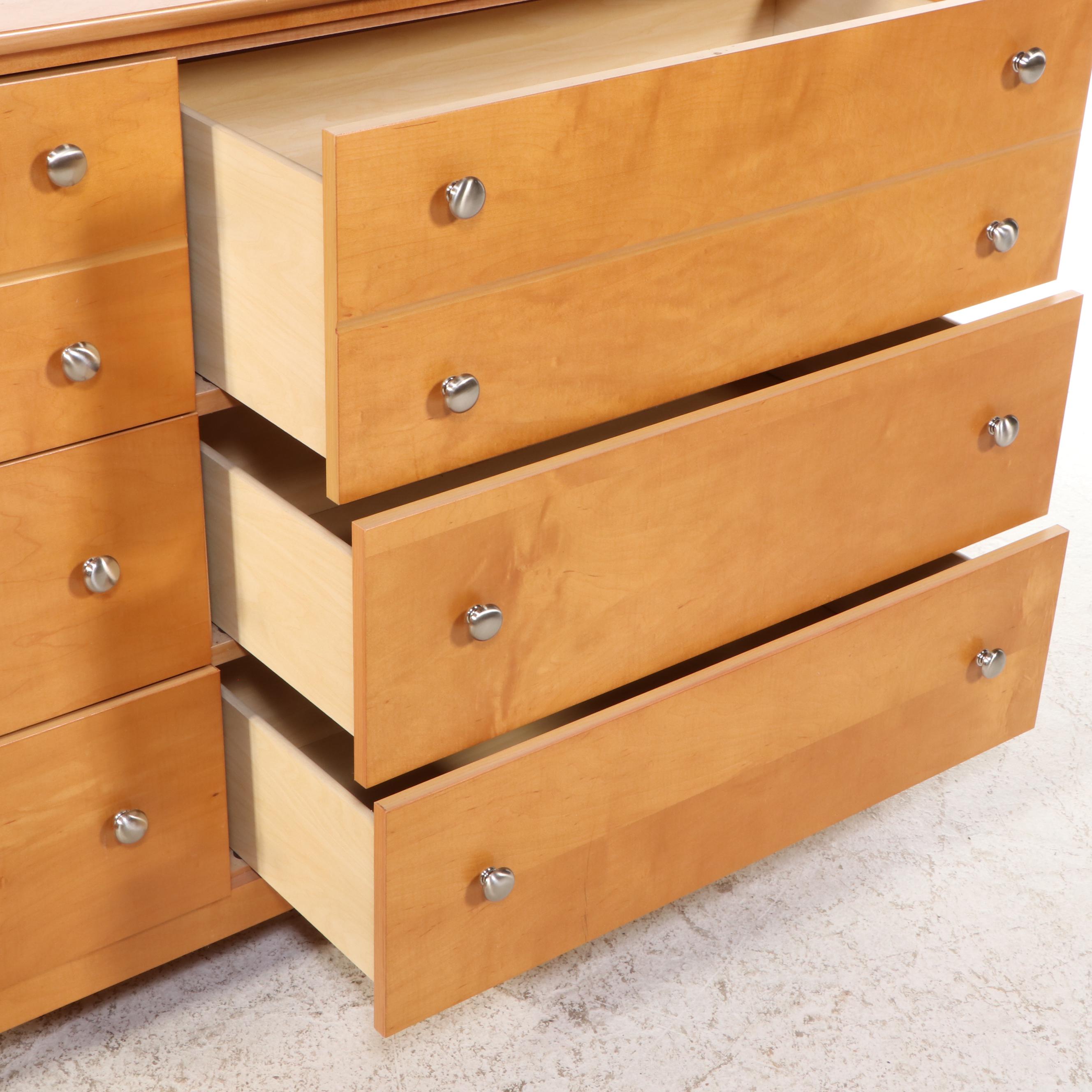 Progressive Furniture Contemporary Style Maple Finish Dresser with Metal Accents